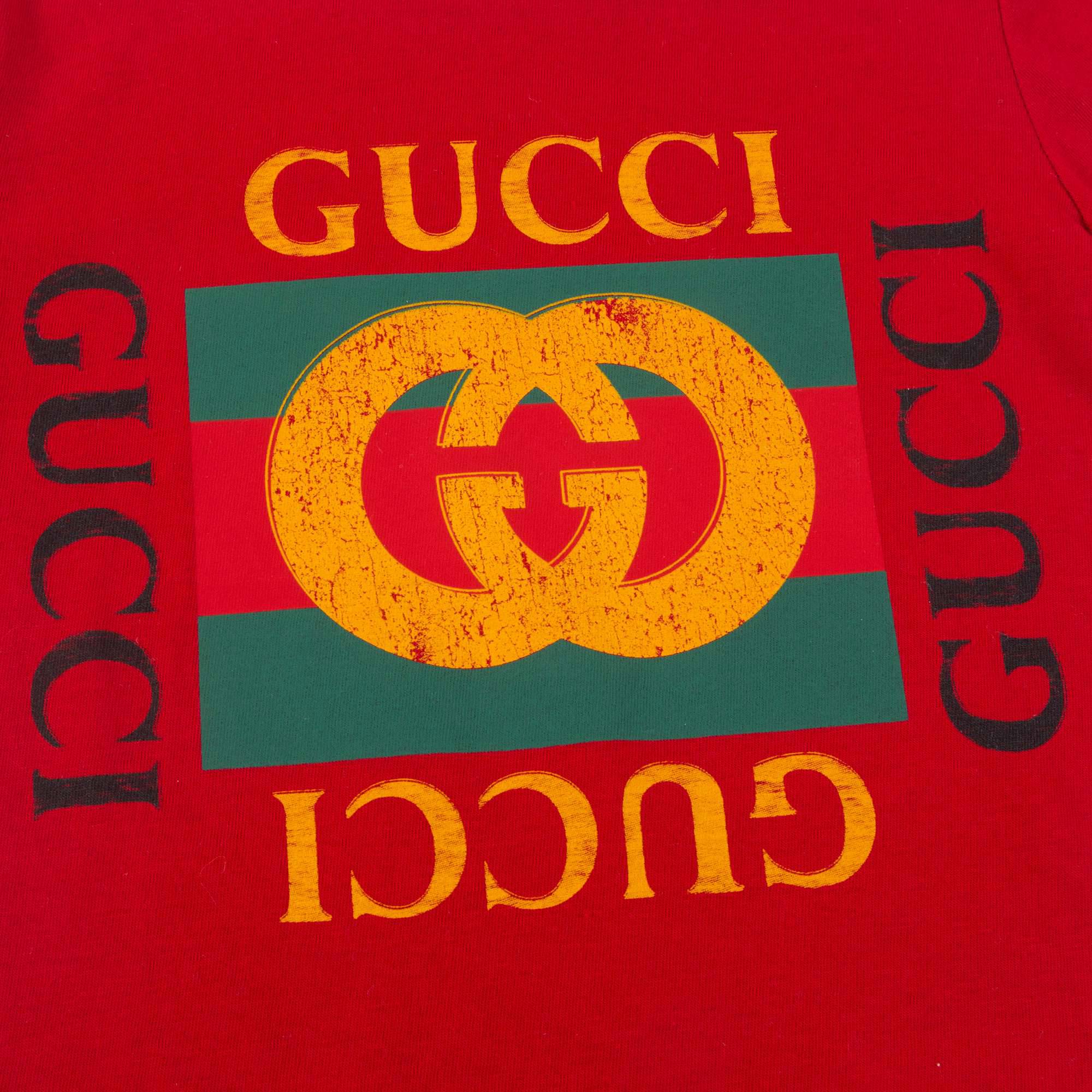 Boys Red "GG" Cotton T-shirt