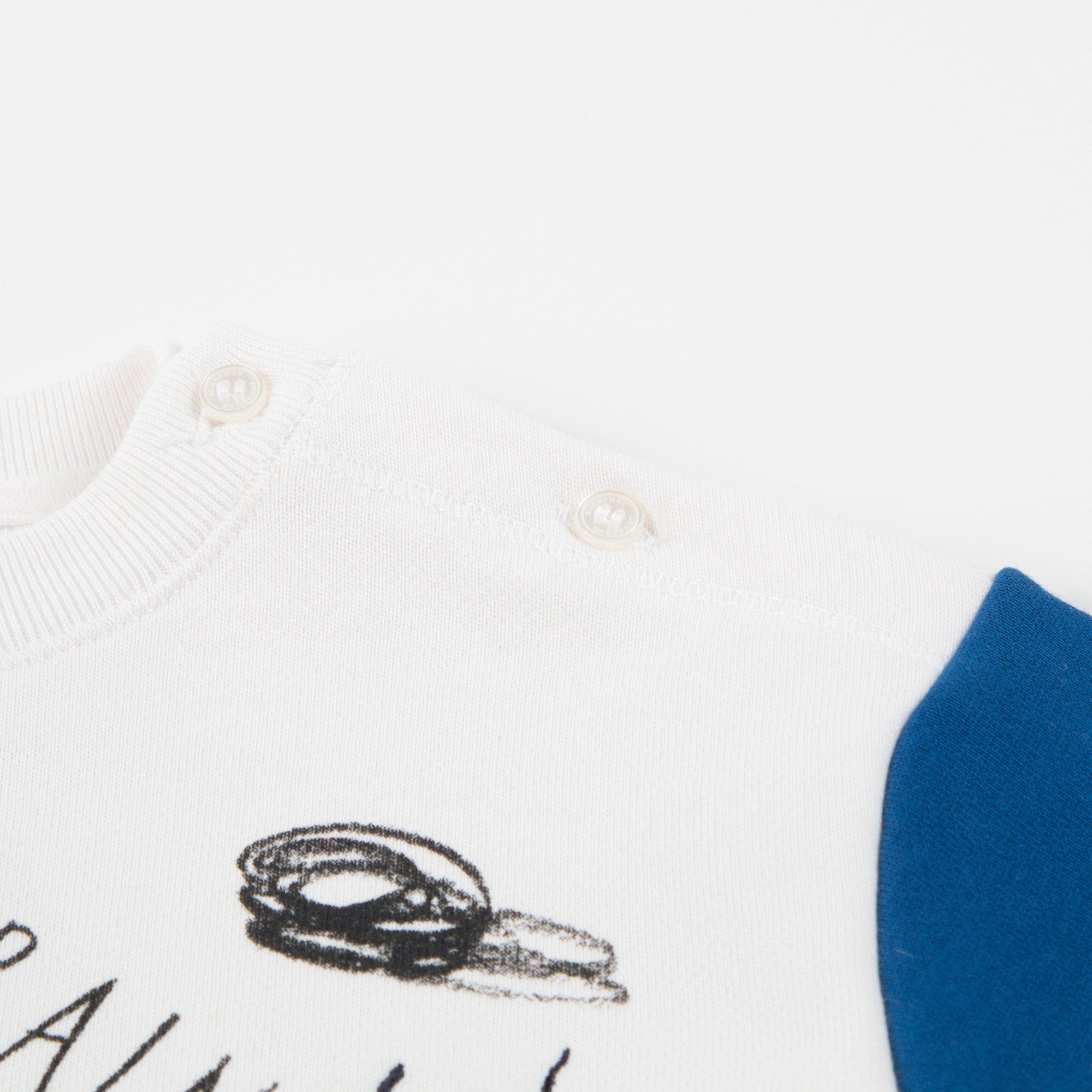 Baby  Boys  White  鈥淔laky clouds鈥?  Cotton   Sweatshirt