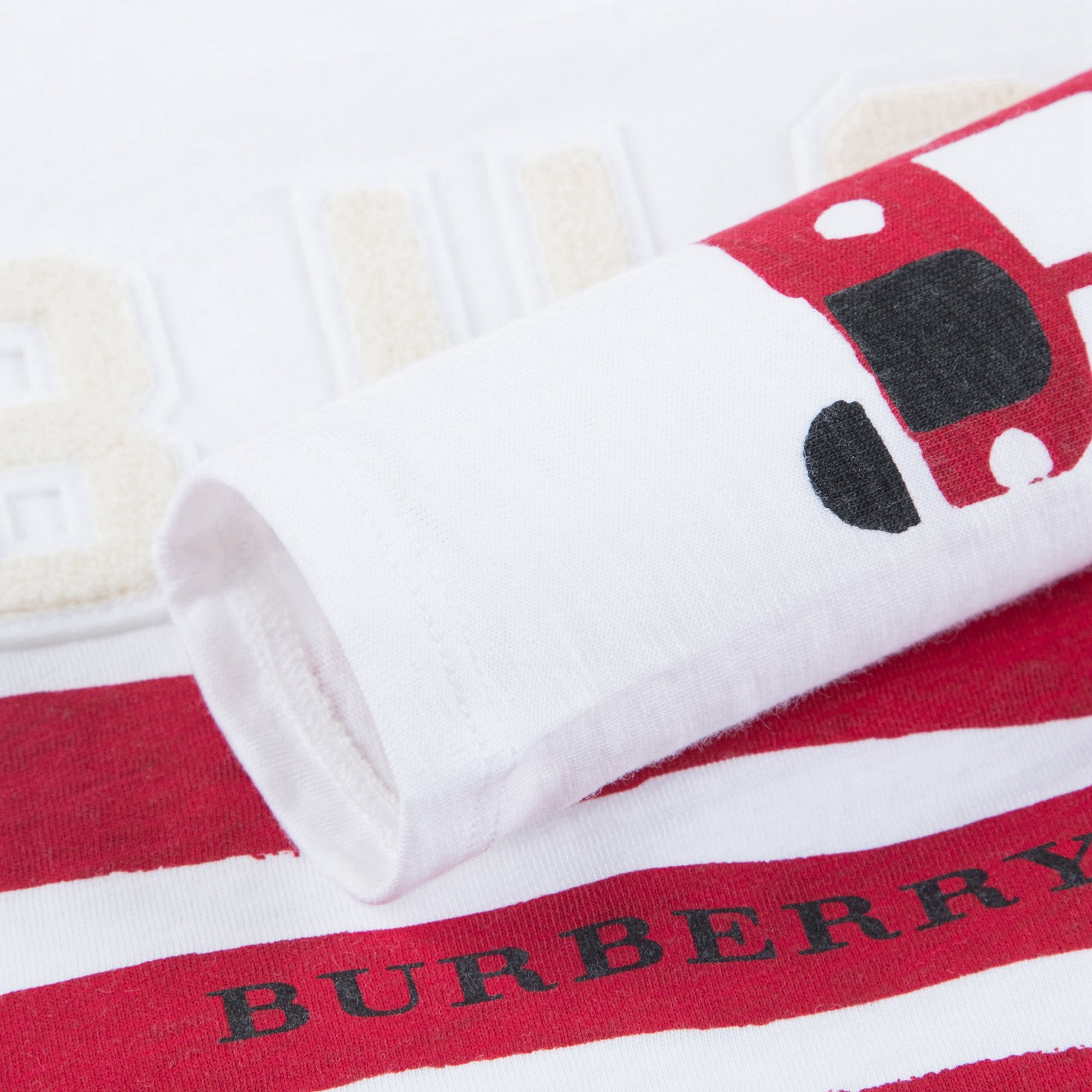 Baby  White  &  Red   Striped   Cotton   T-shirt