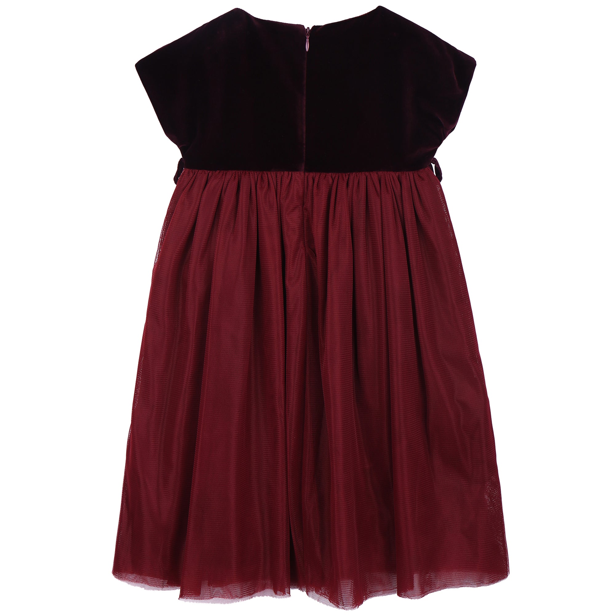 Girls Red Dress With Star Trims