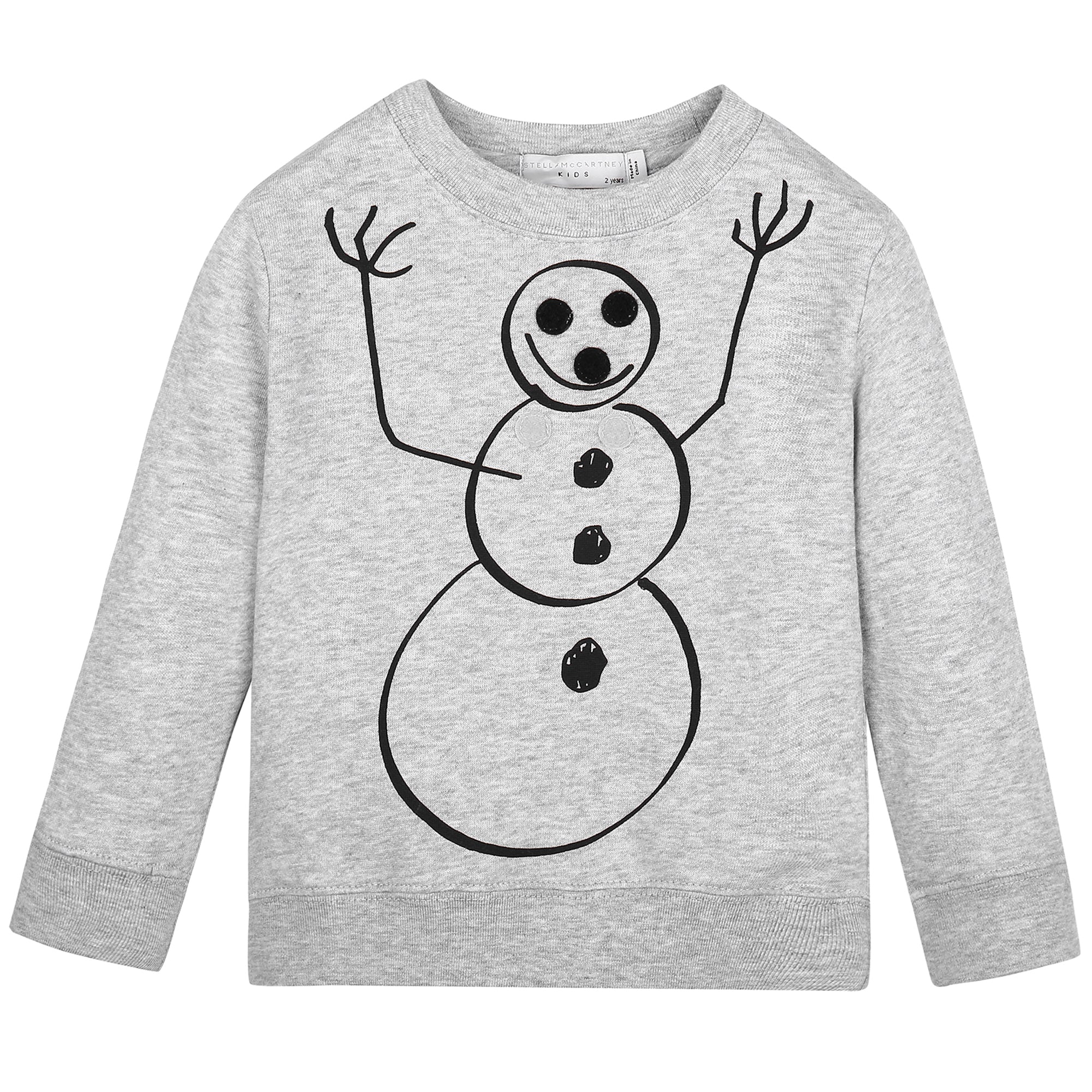 Boys Grey Snowman Cotton Sweatshirt