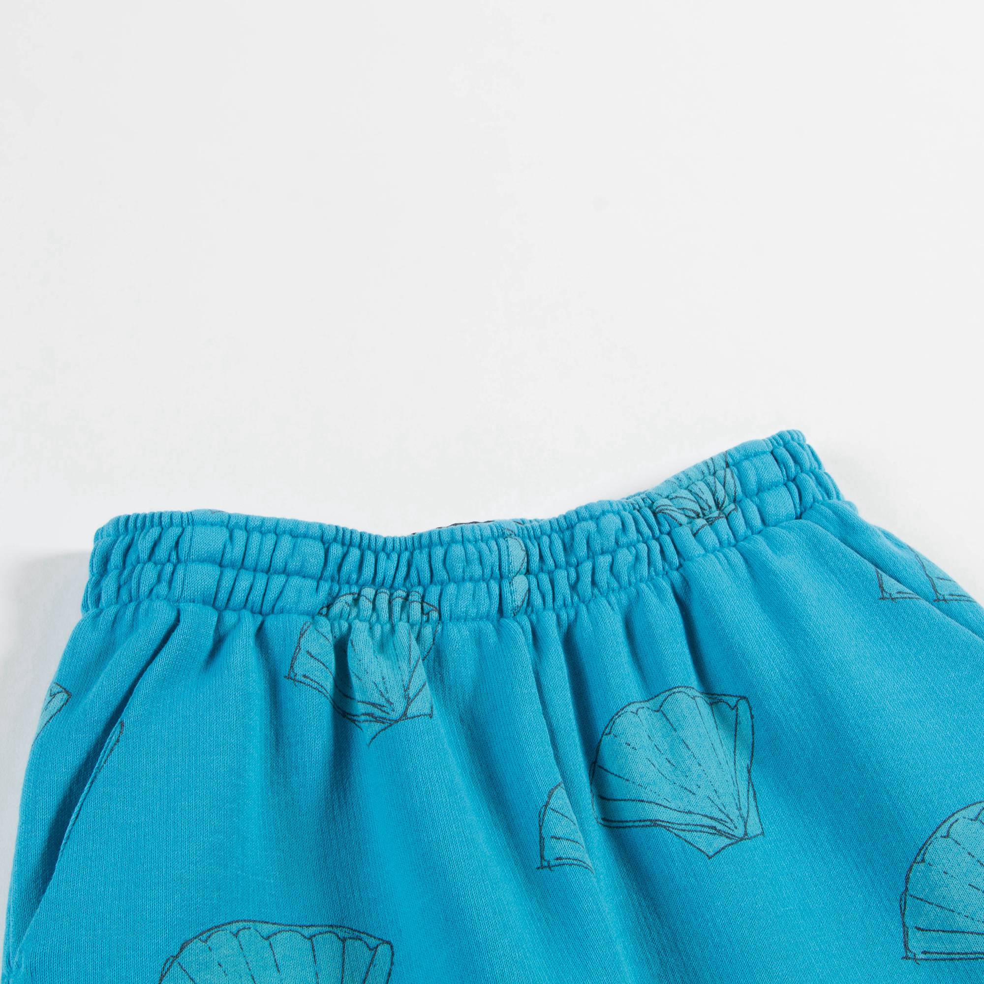 Girls & Boys Blue Shells Cotton Trousers