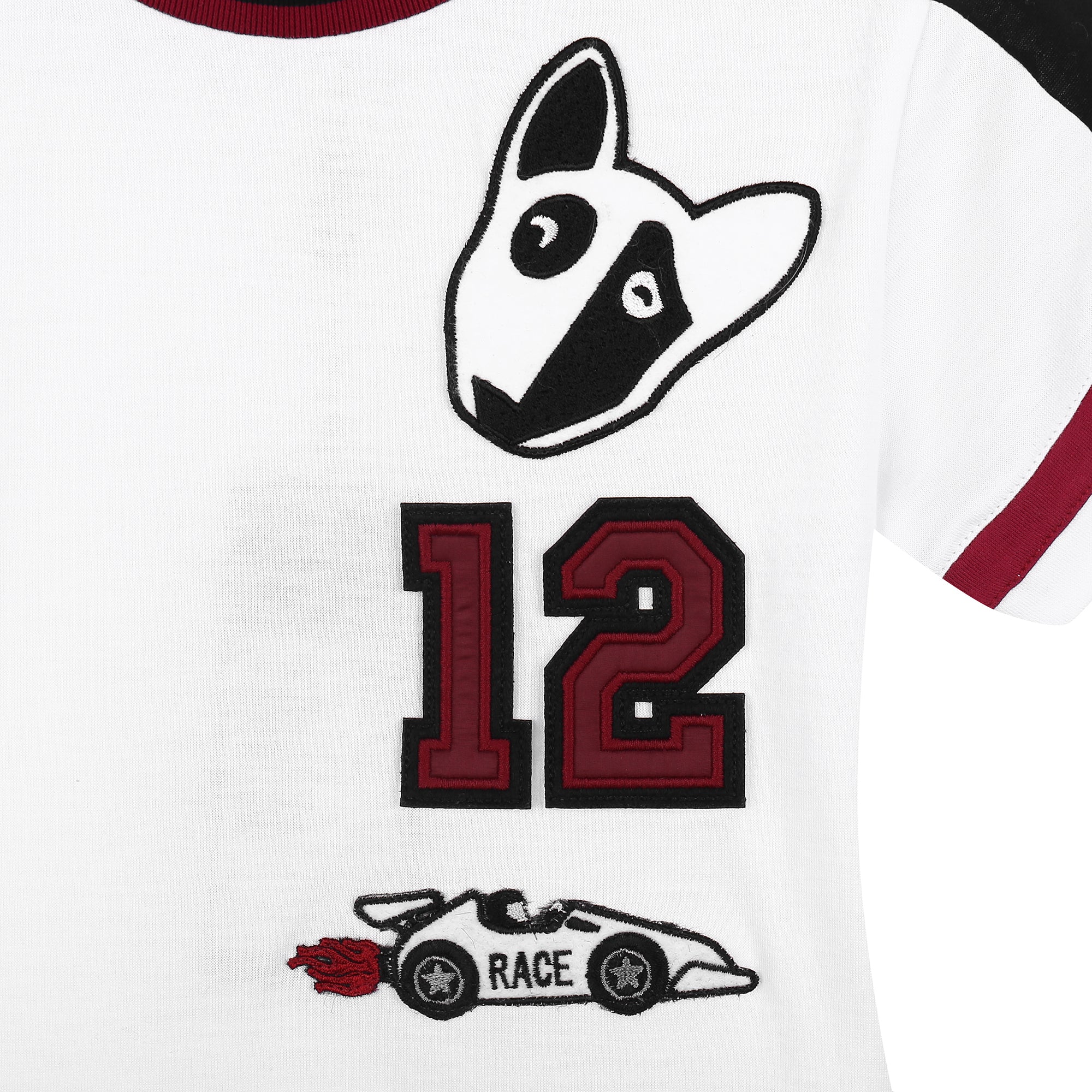 Boys White Racing T-Shirt