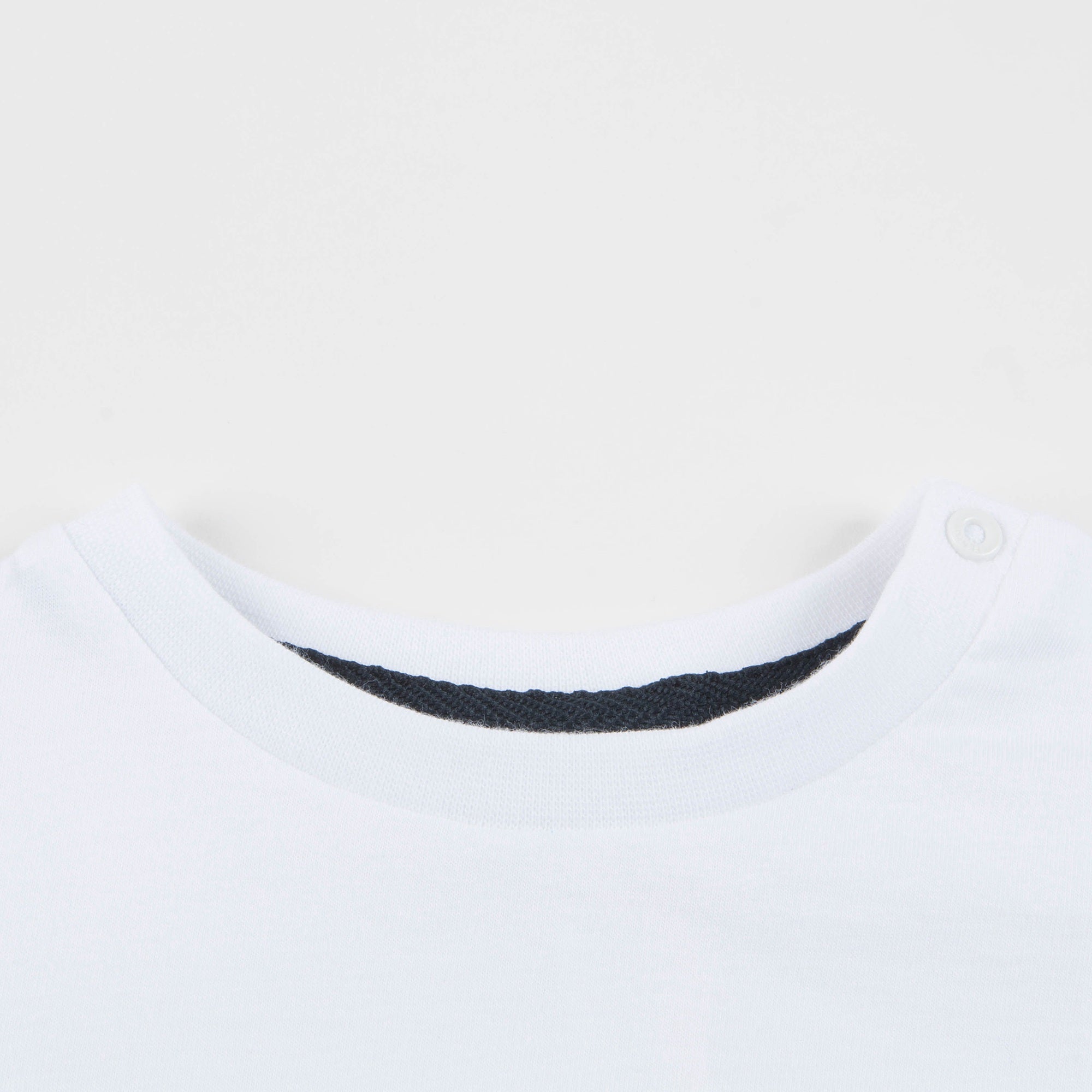 Baby Boys White "Bus" Printed Cotton T-shirt