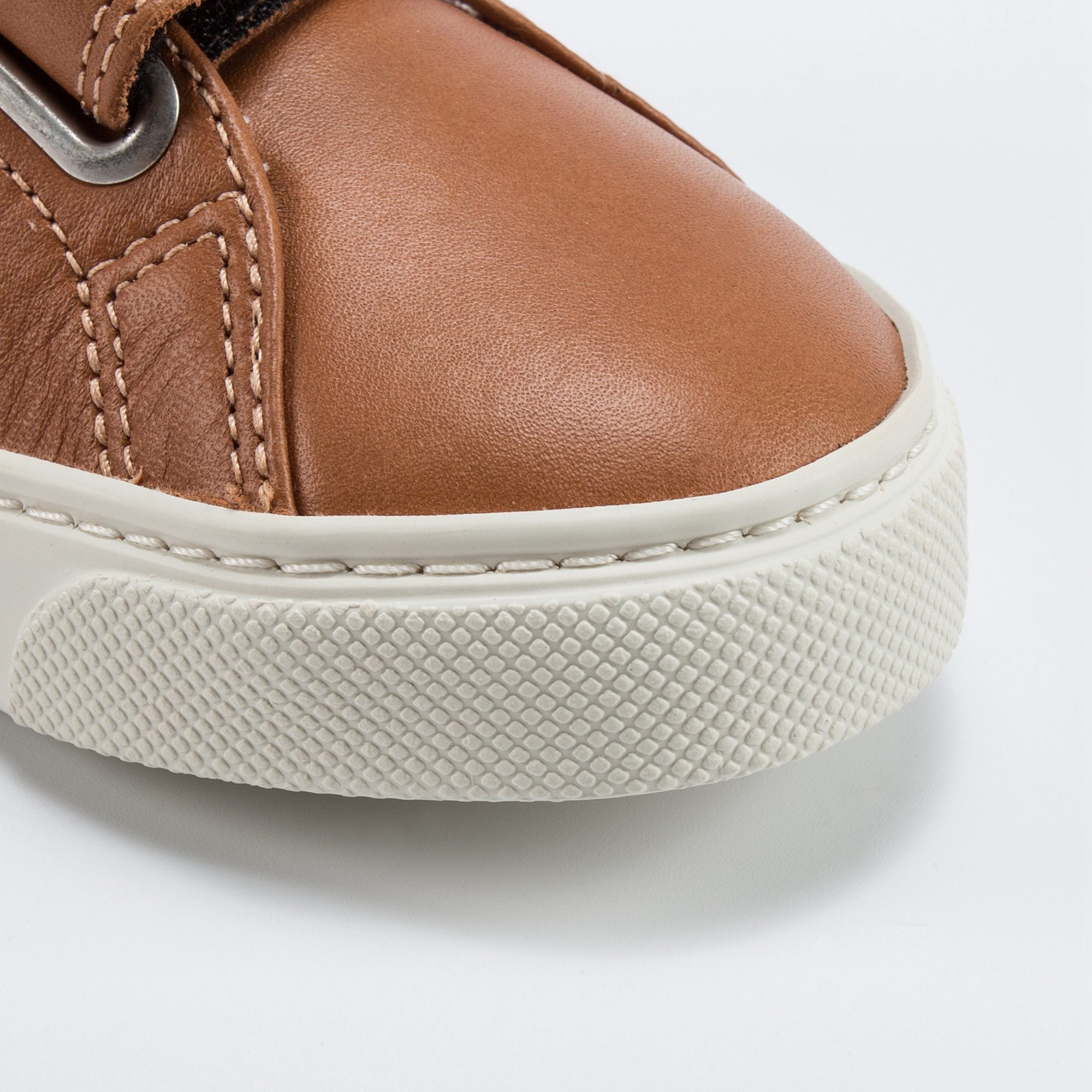 Boys & Girls Brown Leather Velcro High Top Shoes
