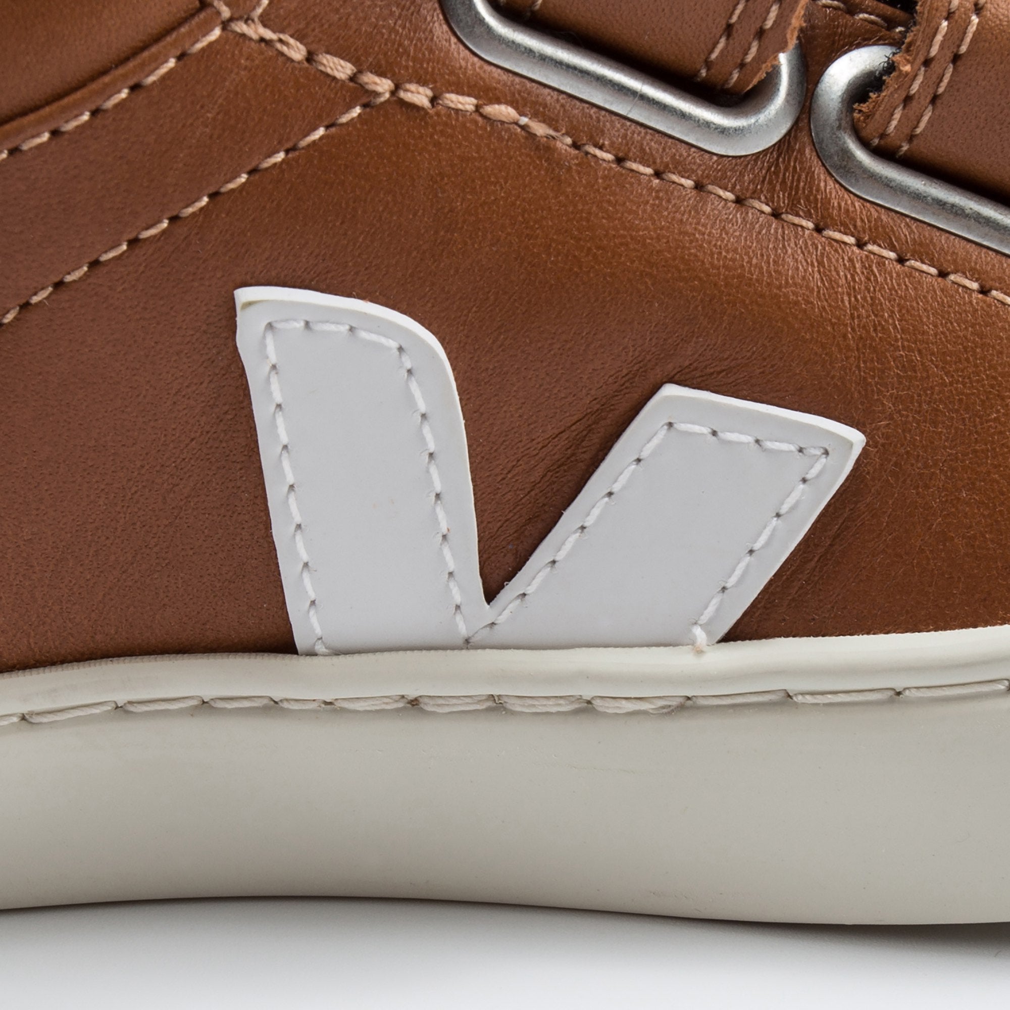 Boys & Girls Brown Leather Velcro High Top Shoes