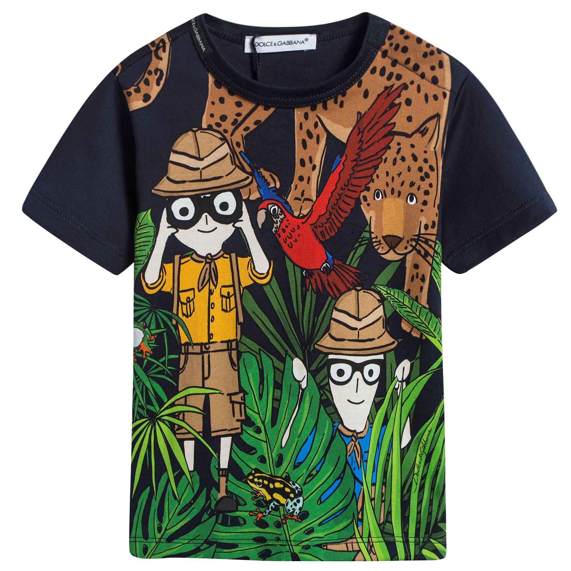Baby Boys Black Cotton T-shirt