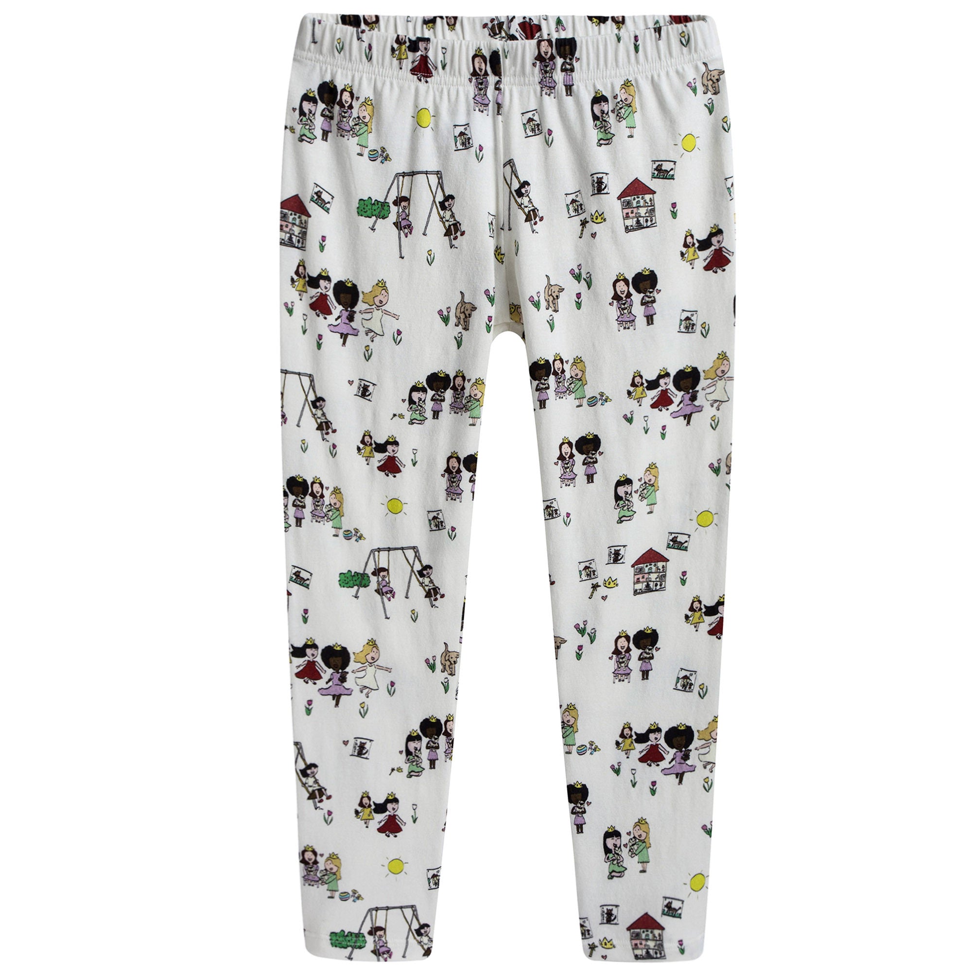 Girls Pink Top & White BOttom Pyjama