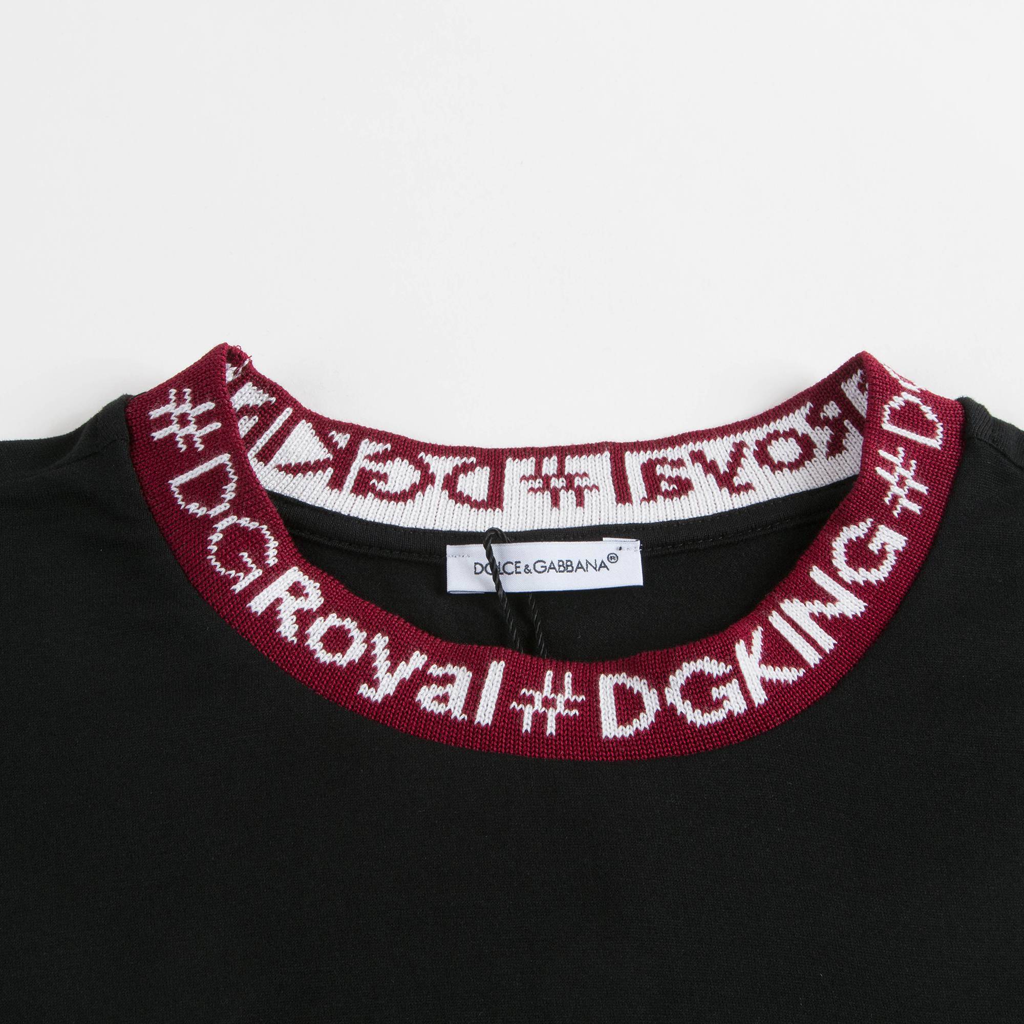 Boys Black "DG King" Cotton T-shirt