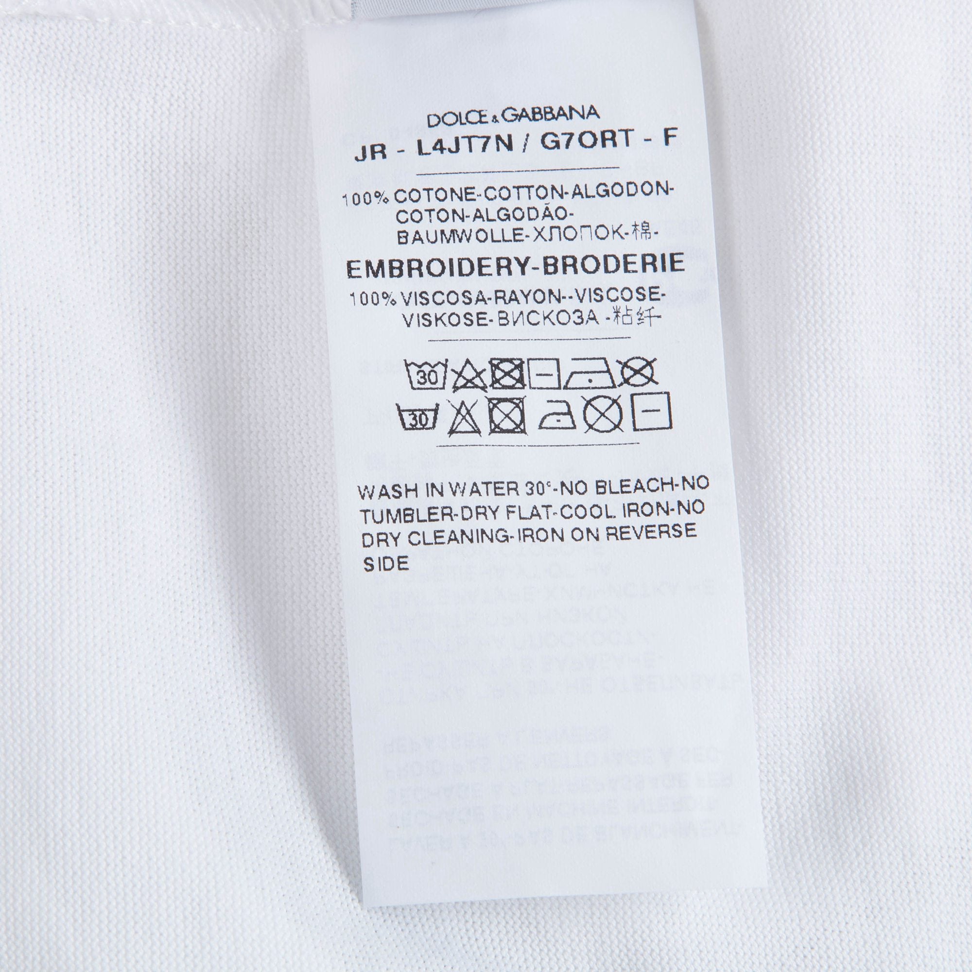 Boys White "Royal King" Cotton T-shirt