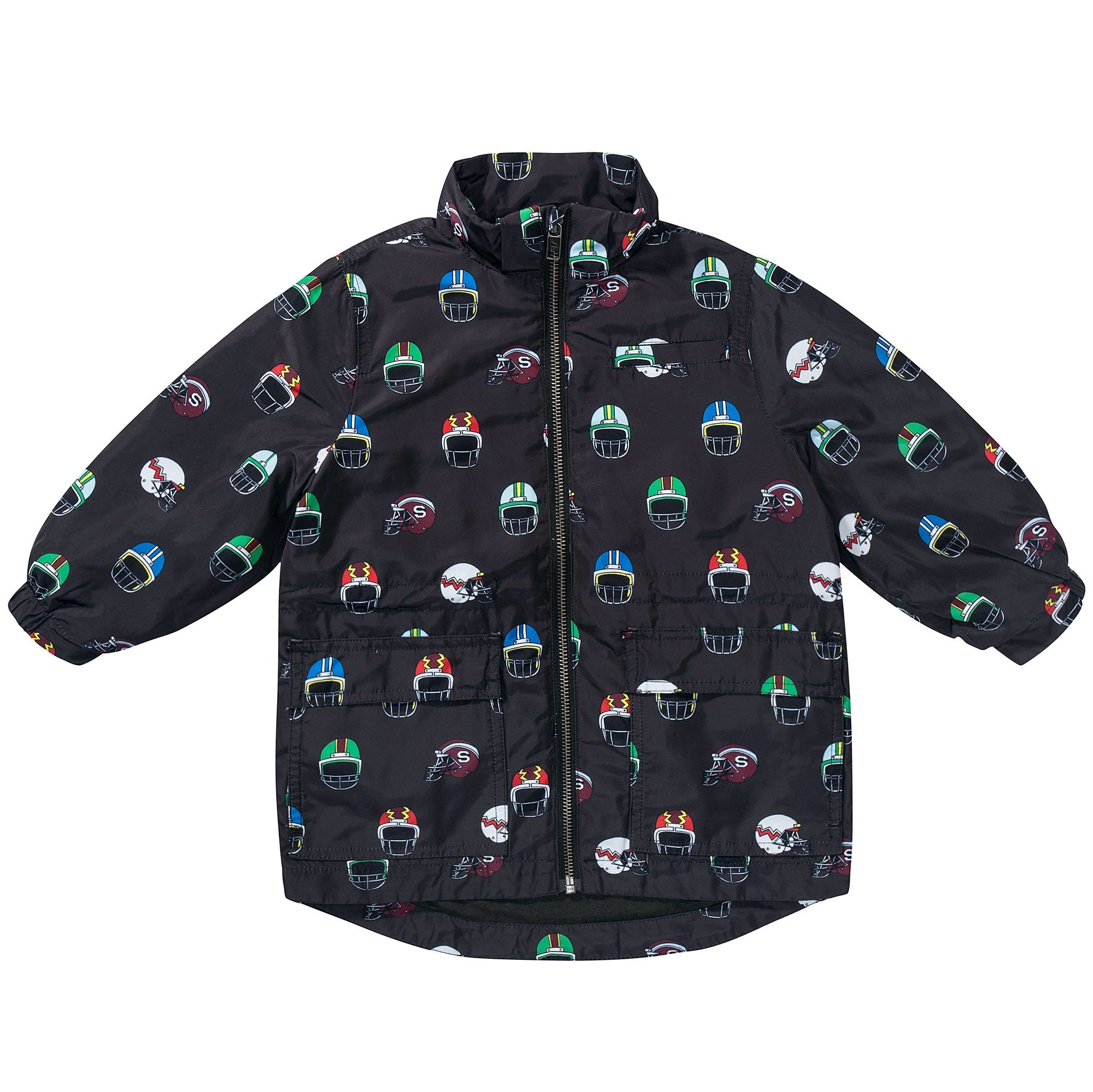 Boys Black Helmet  Parka Jackets