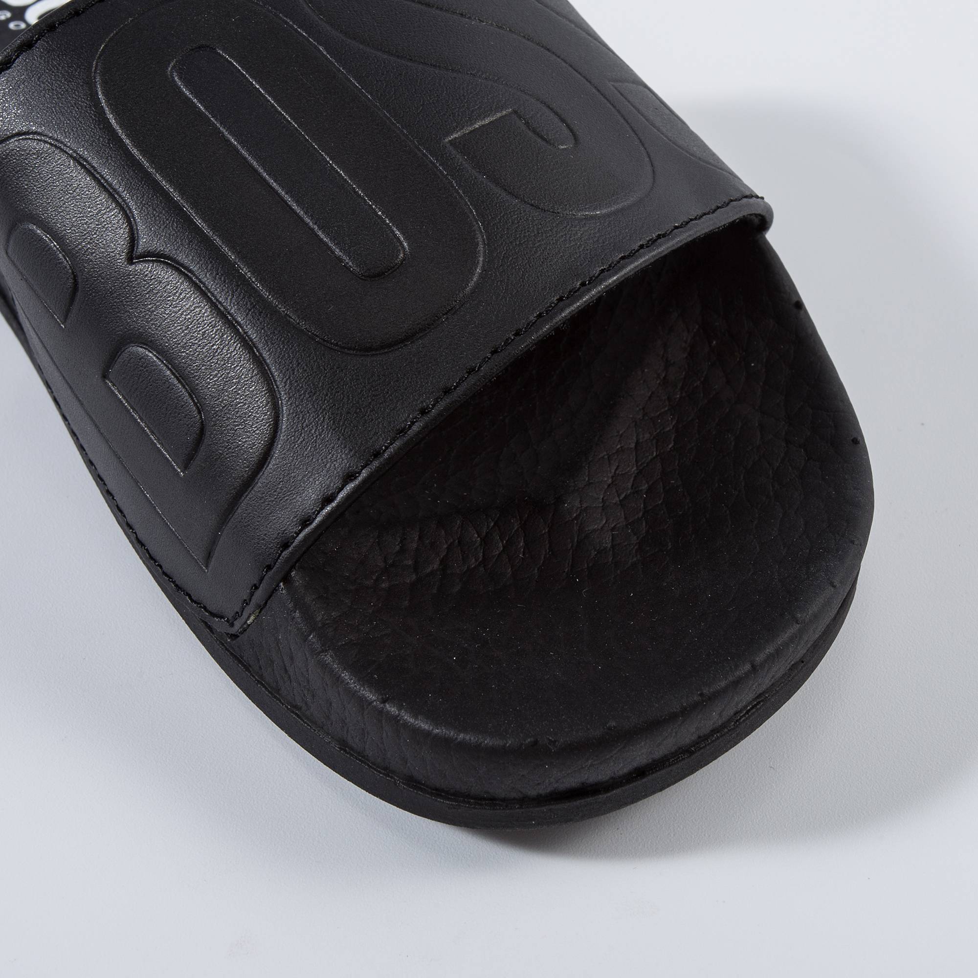 Boys Black Logo Sandals