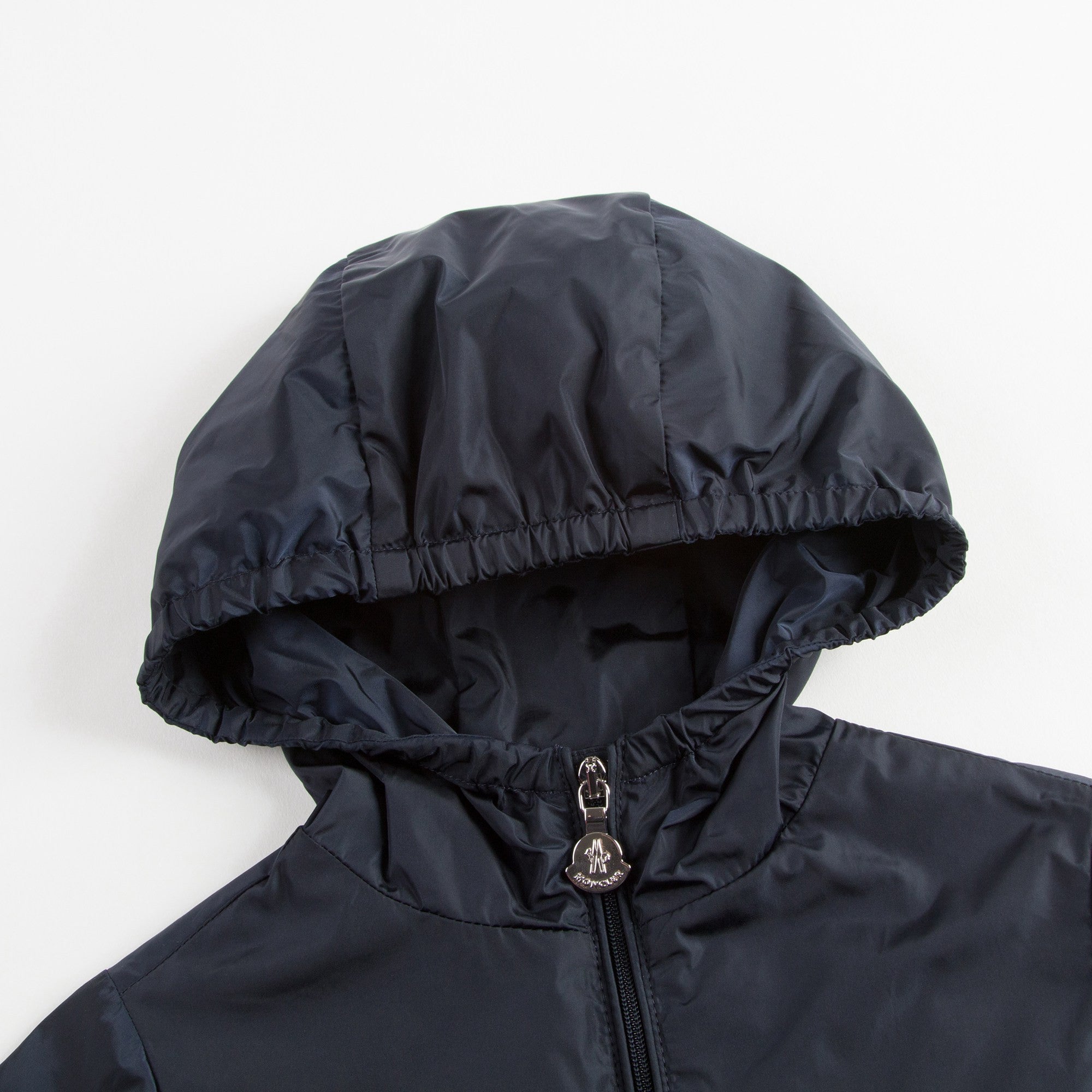 Baby Girls Dark Blue Windbreaker Jacket With Flounces