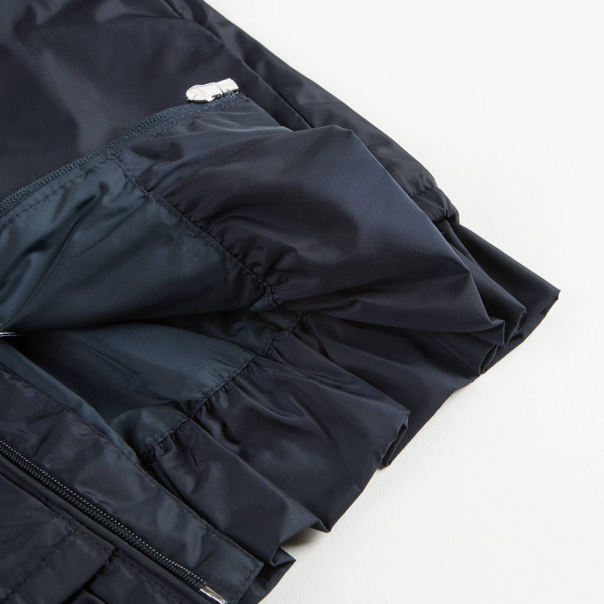 Baby Girls Dark Blue Windbreaker Jacket With Flounces