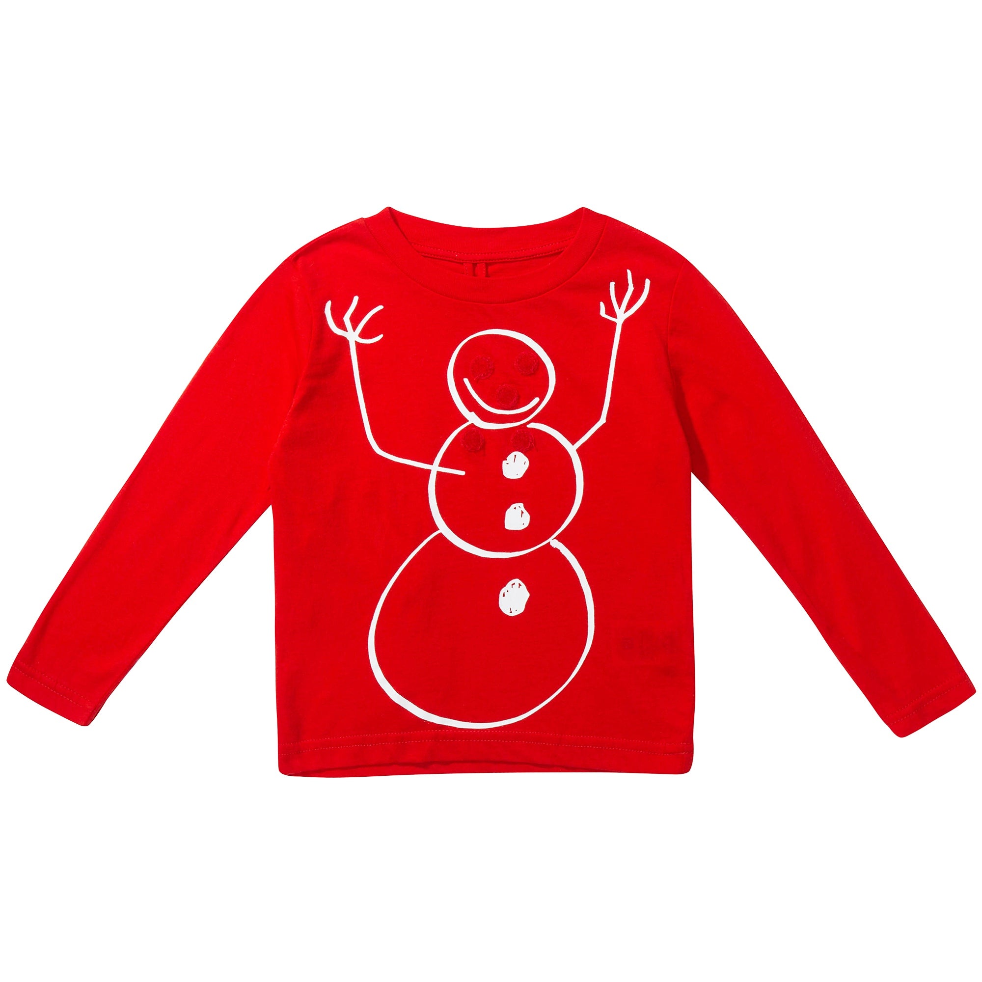 Boys Red With Patches Cotton  T-shirt