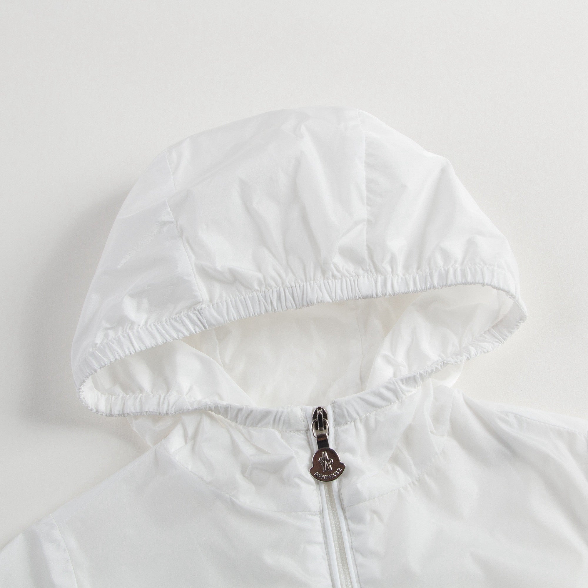 Baby Girls White Windbreaker Jacket With Flounces