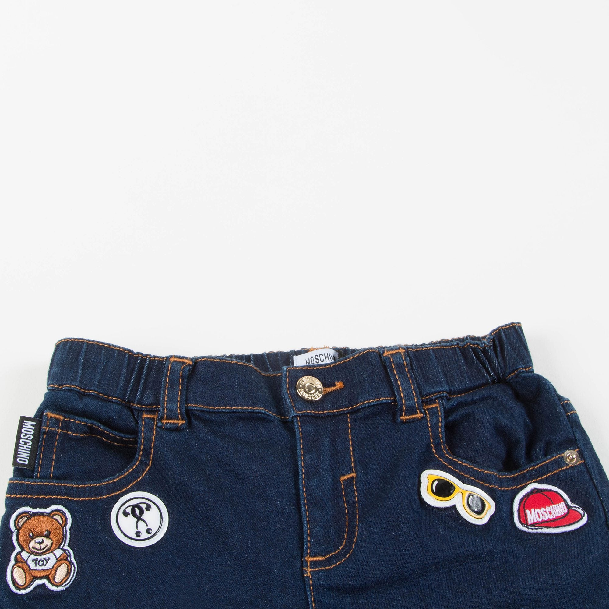 Baby Girls & Boys Dark Blue Cotton Shorts