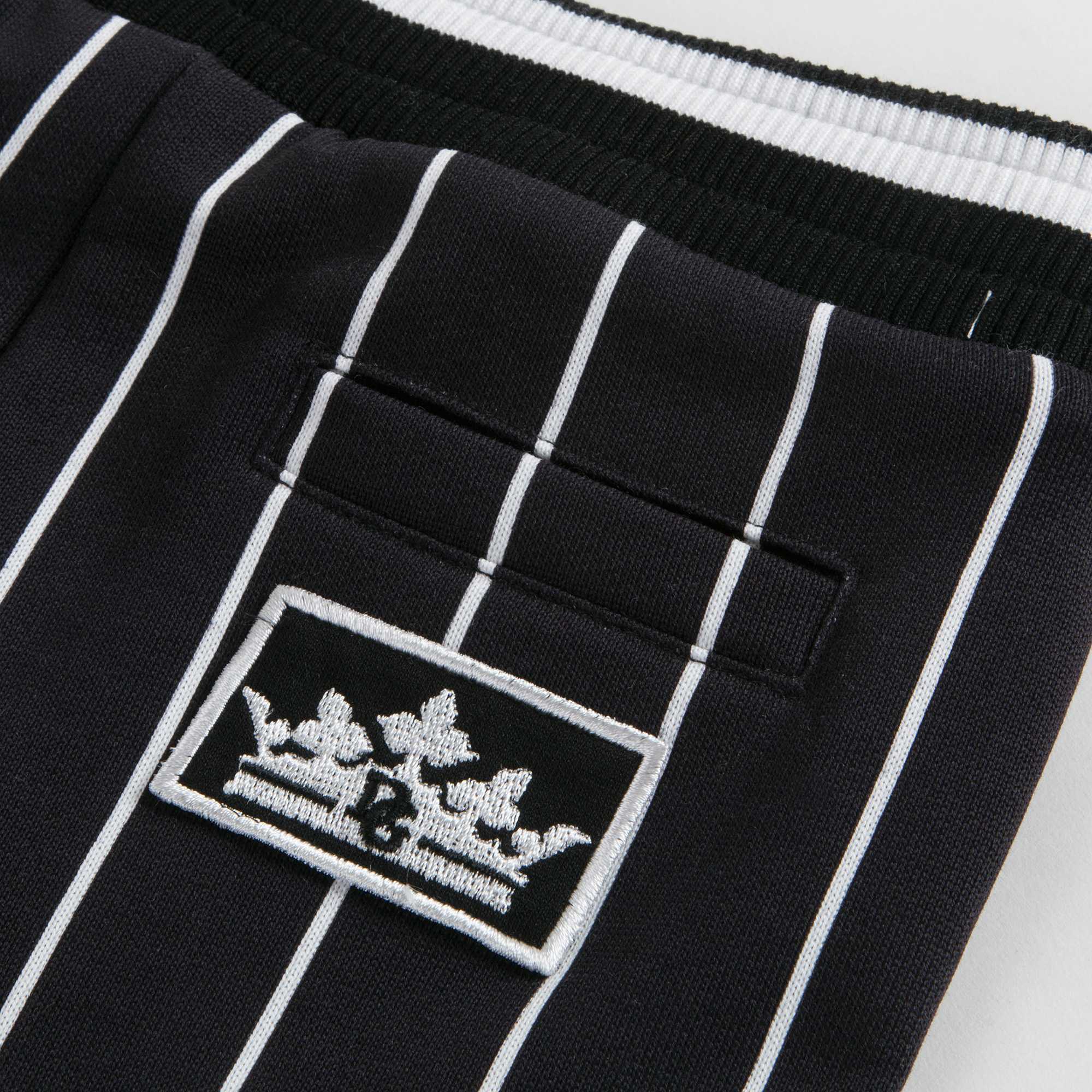 Baby Boys Black Stripes Cotton Trousers