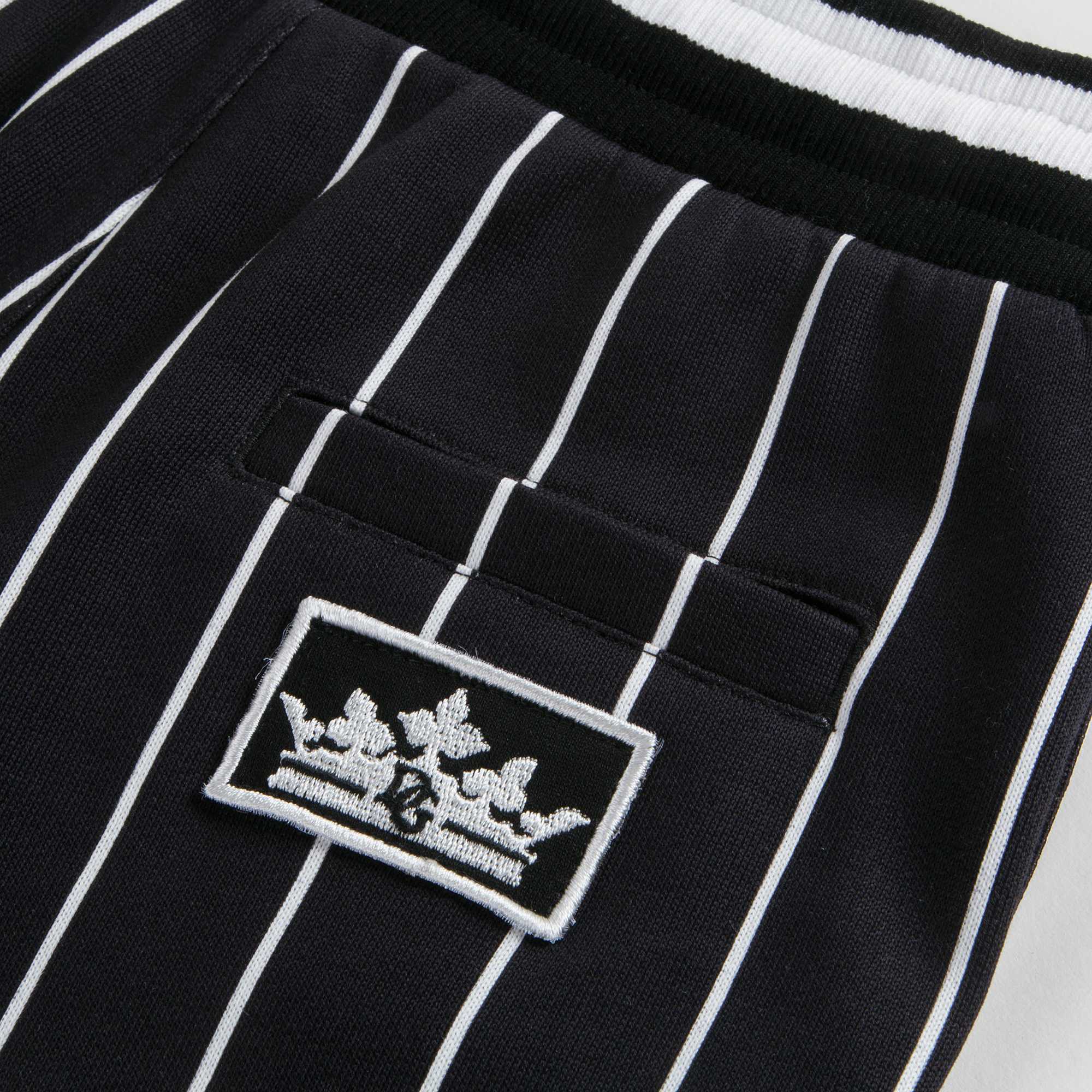 Boys Black Stripes Cotton Trousers