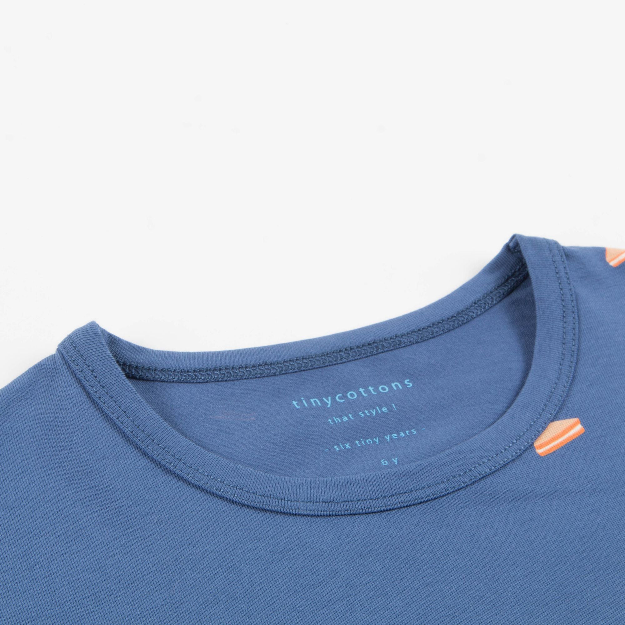 Girls Light Navy Pima Cotton Dress