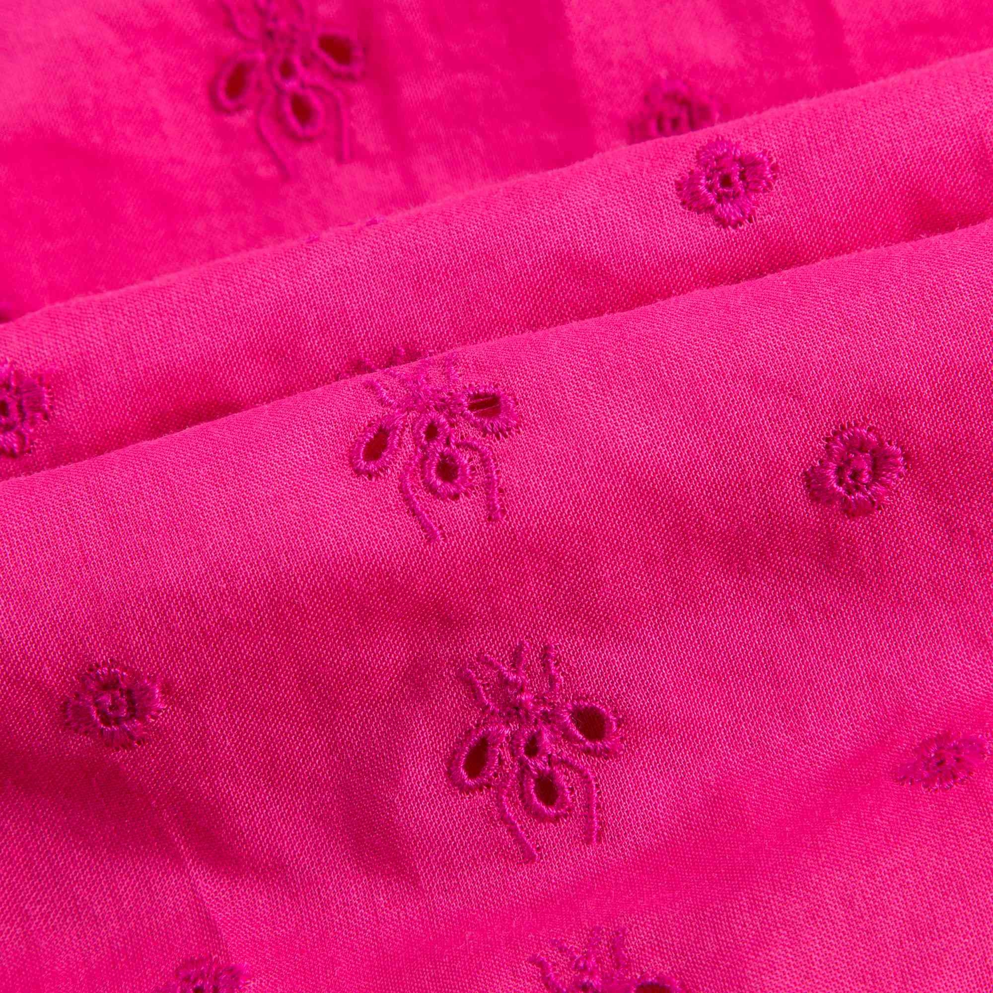 Baby Girls Dark Pink Dress With Flower