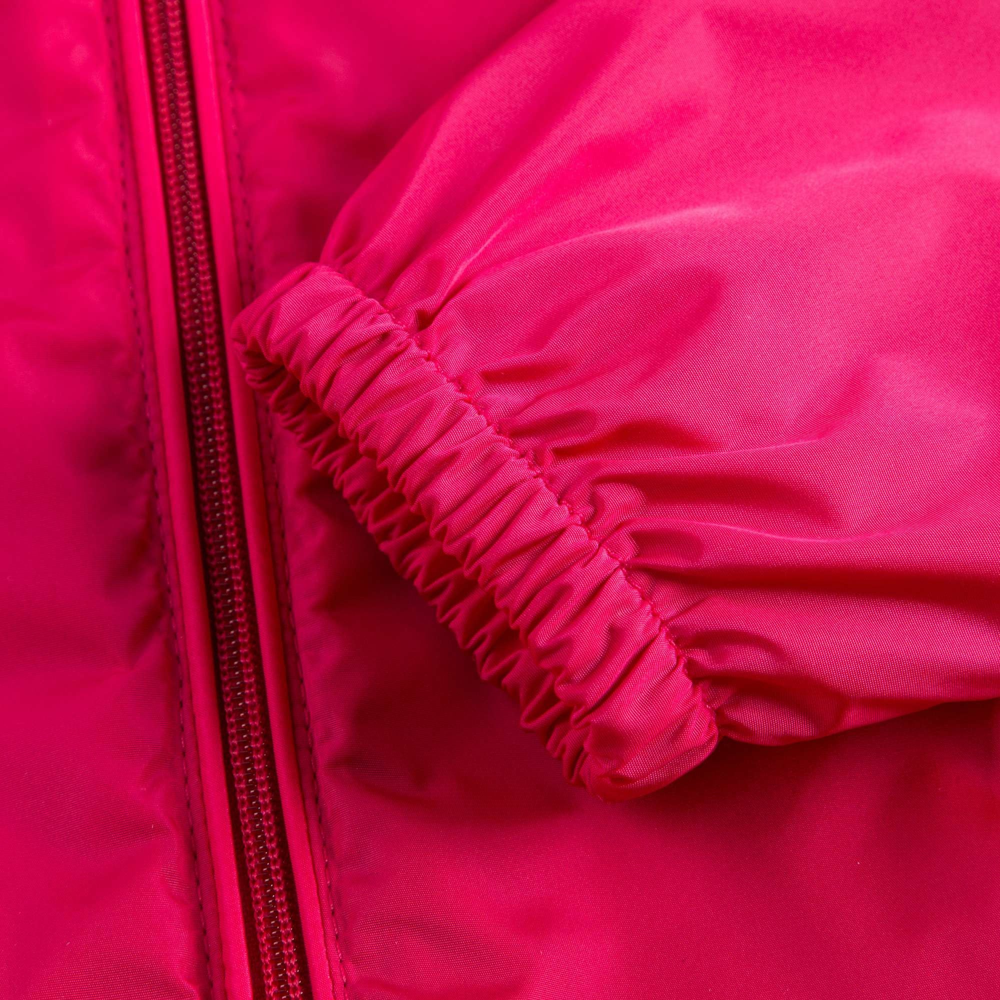 Baby Girls Dark Pink Windbreaker Jacket With Flounces