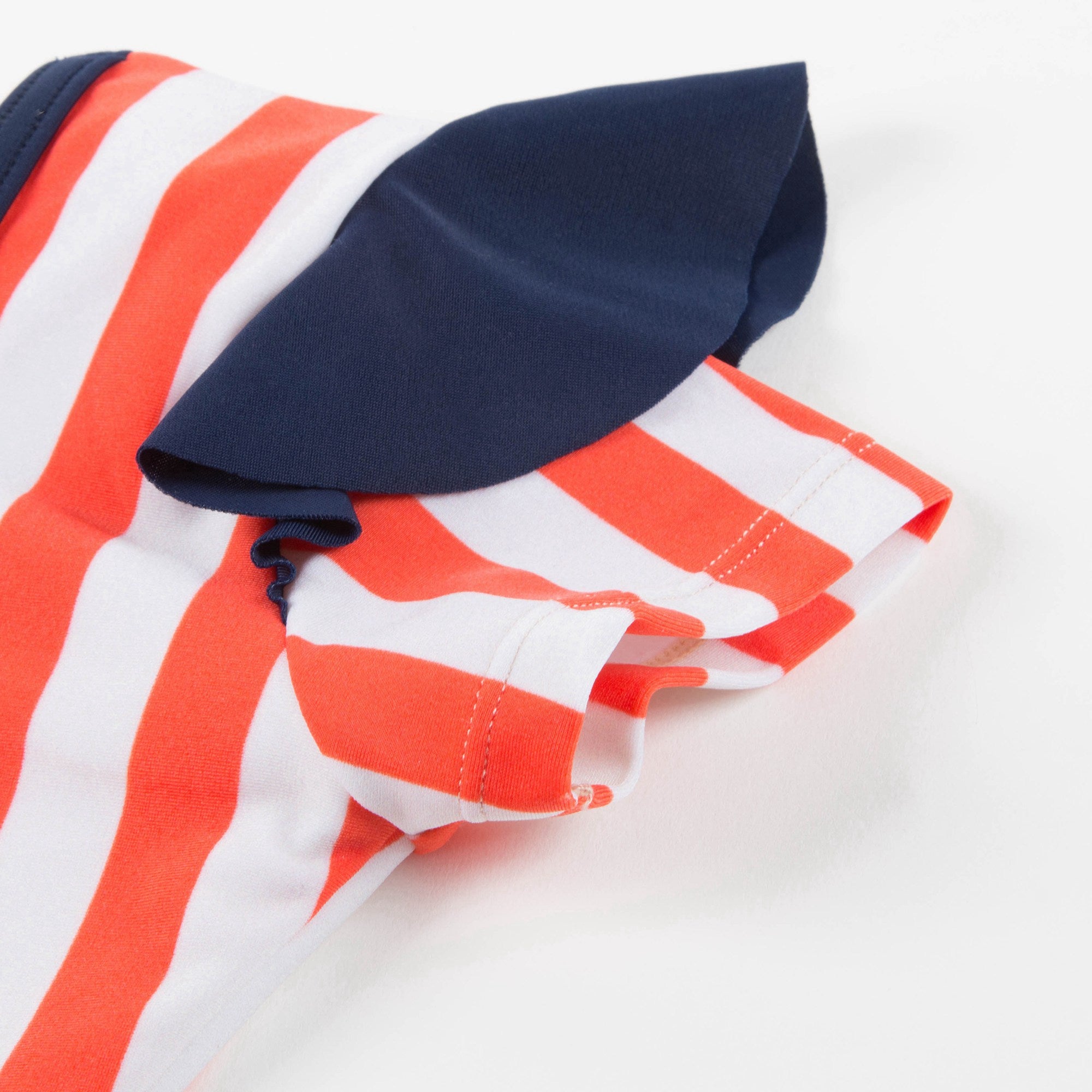 Girls Carmine Striped Polyamide Swimwear