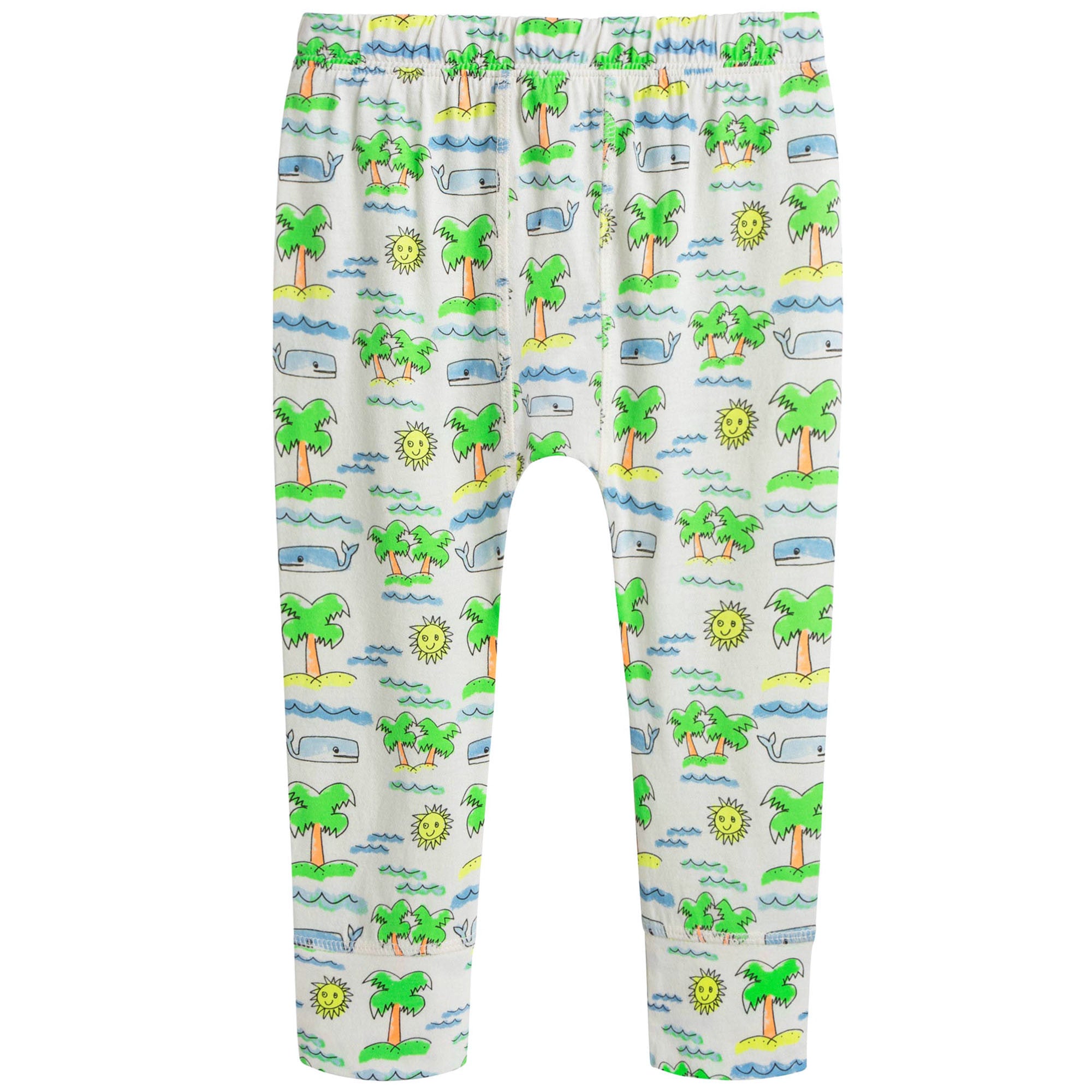Baby Ivory & Green Cotton Set