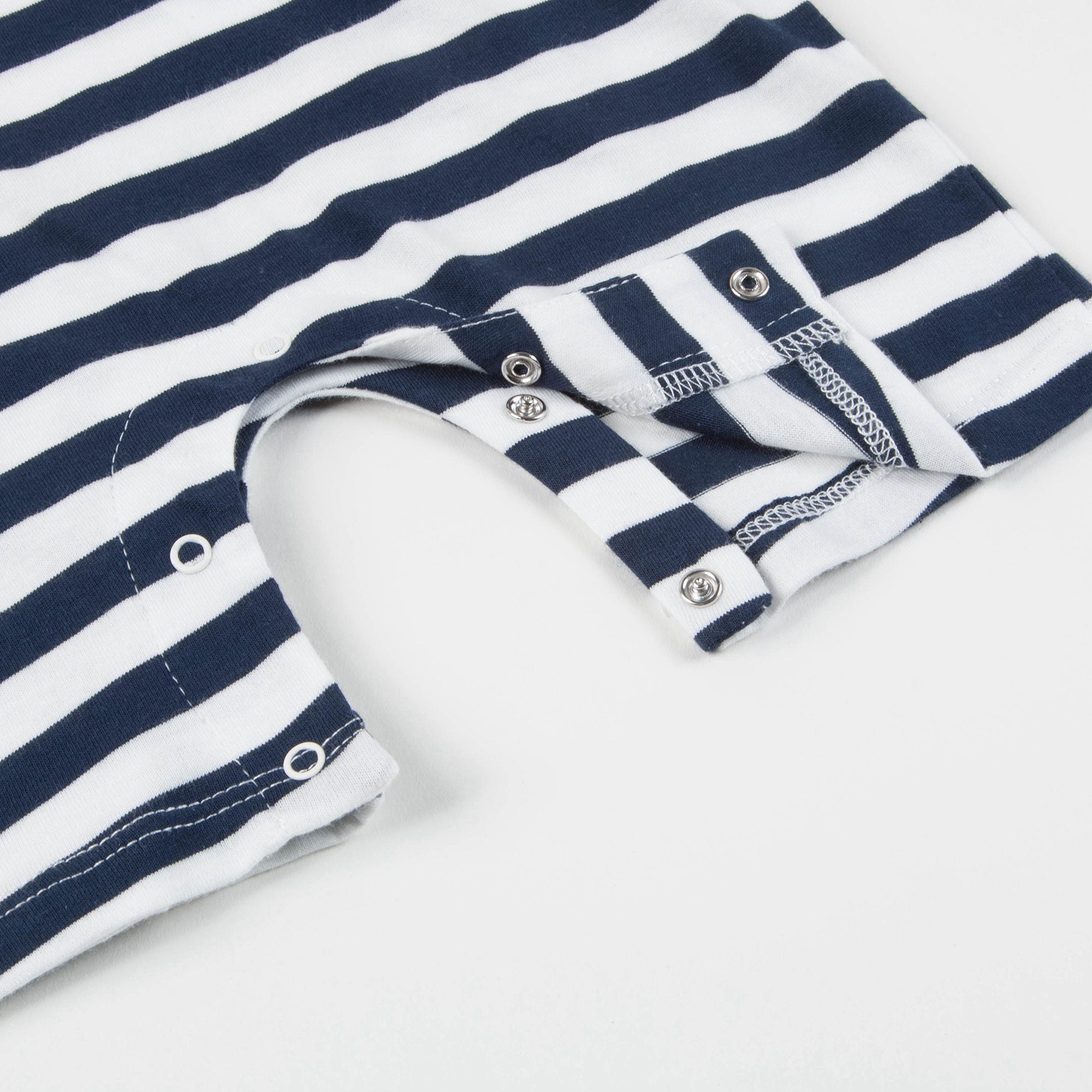 Baby Boys Bloe Stripes Cotton Teddy Bear Babysuit