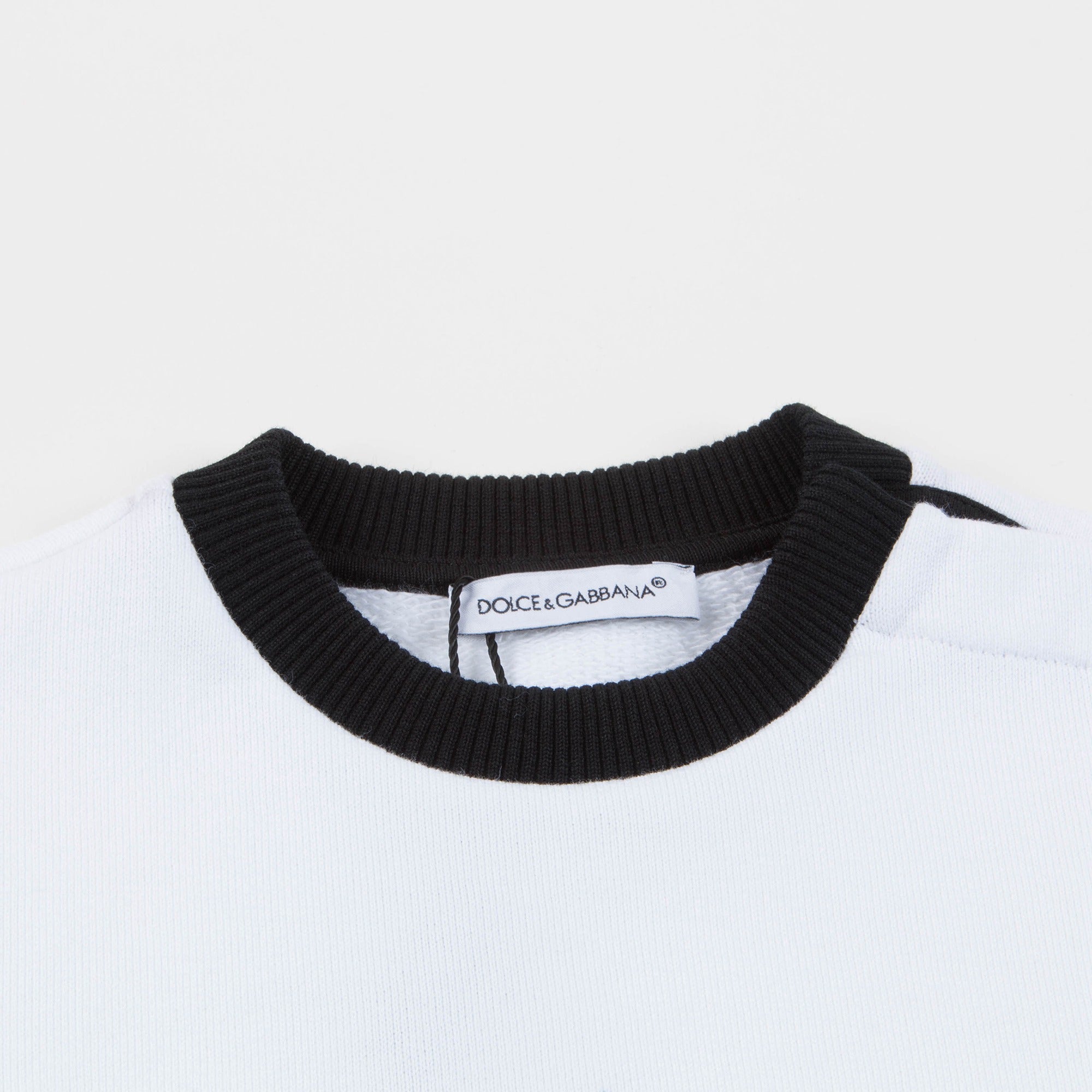 Baby Boys White "DG" Cotton Sweatshirt