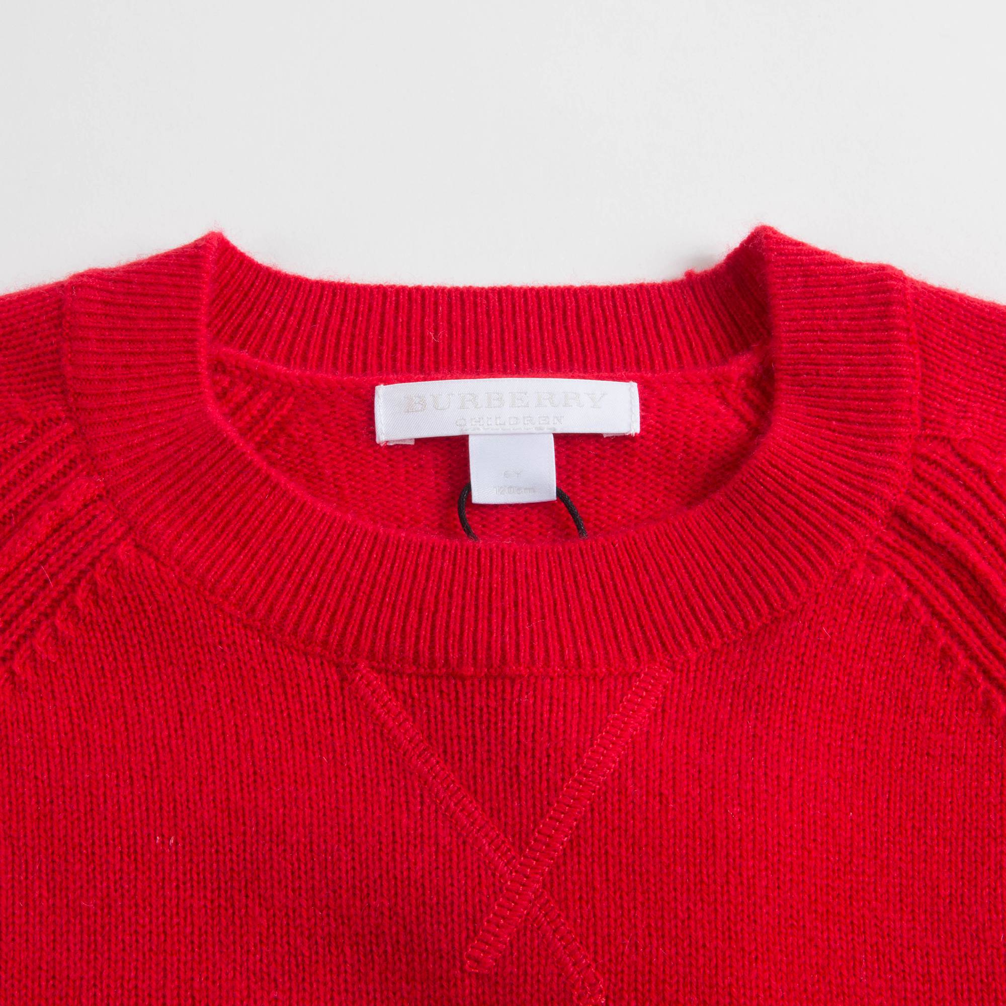 Boys Bright Red Cashmere Sweater
