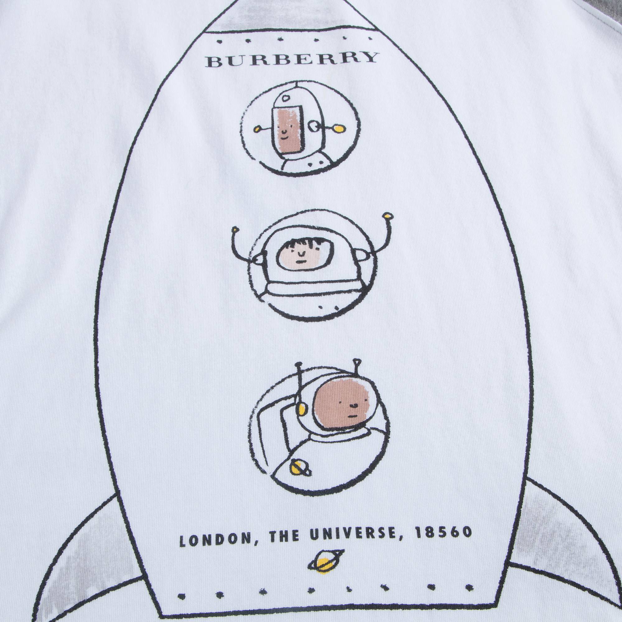 Boys White & Grey Cotton T-shirt