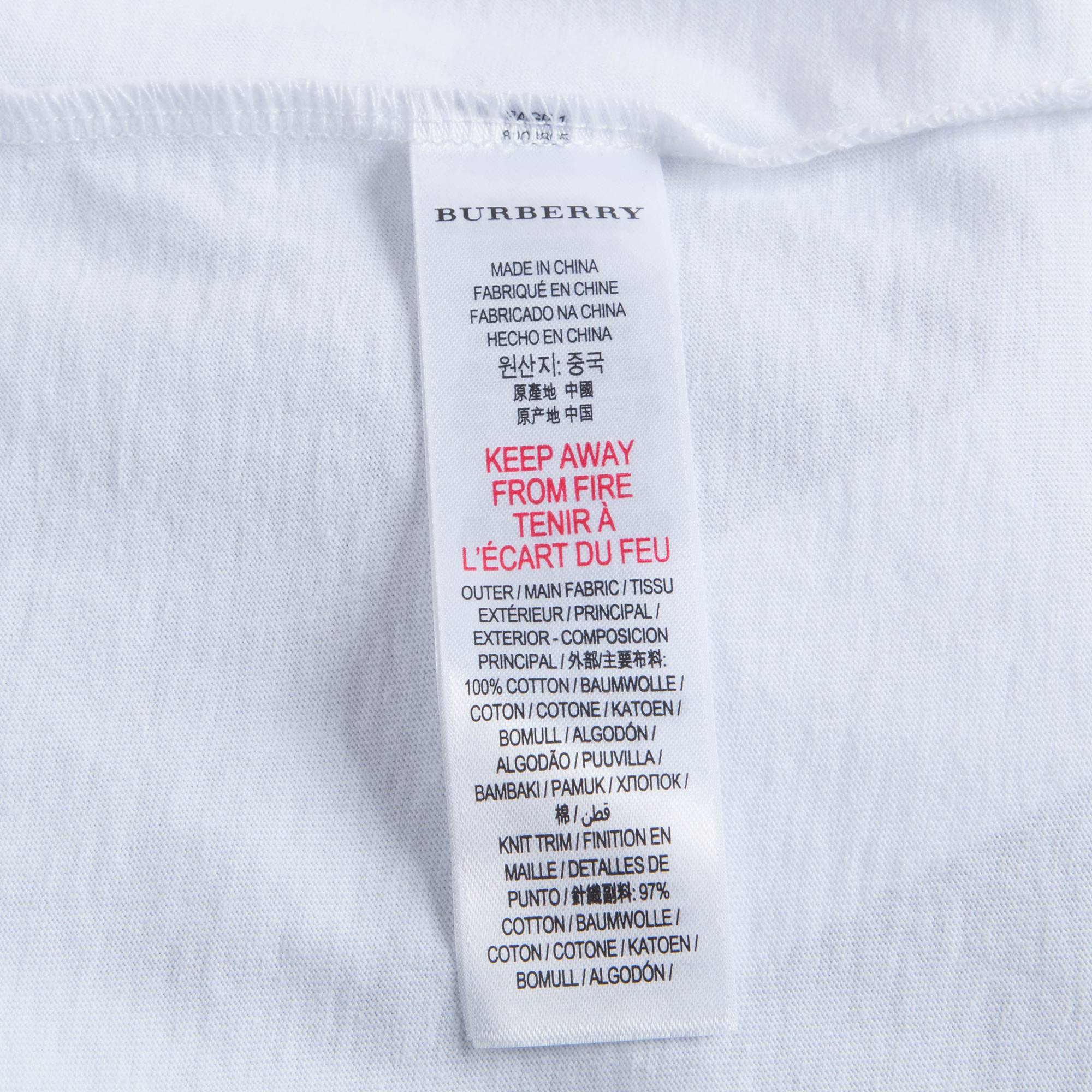 Boys White & Grey Cotton T-shirt