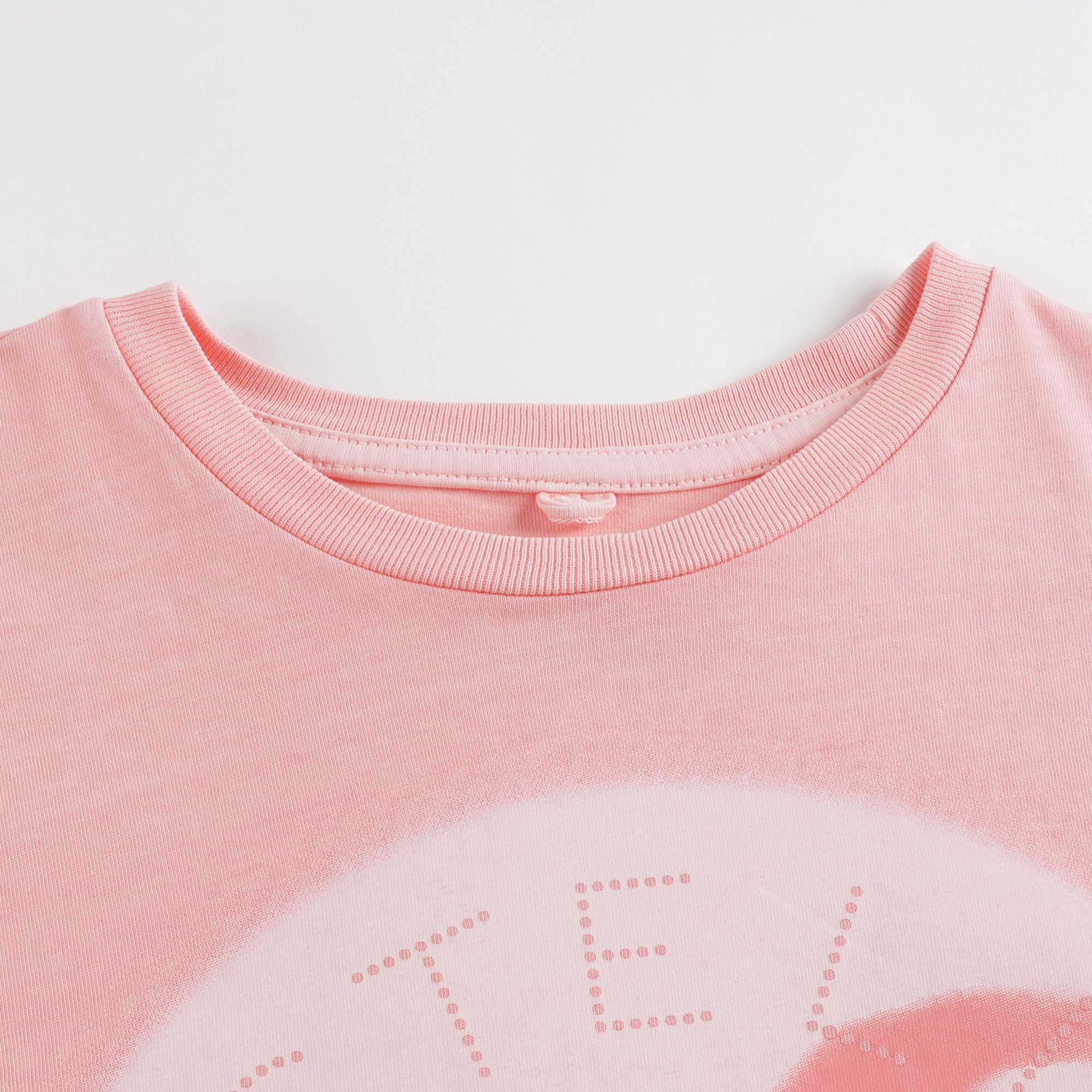 Girls Pink Printing Cotton T-Shirt