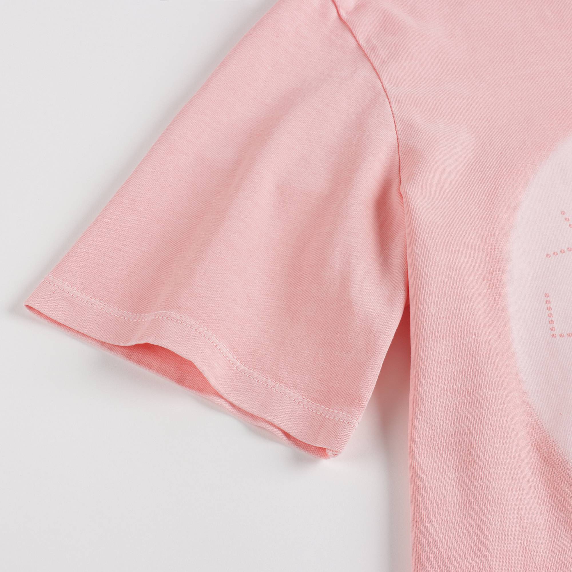 Girls Pink Printing Cotton T-Shirt
