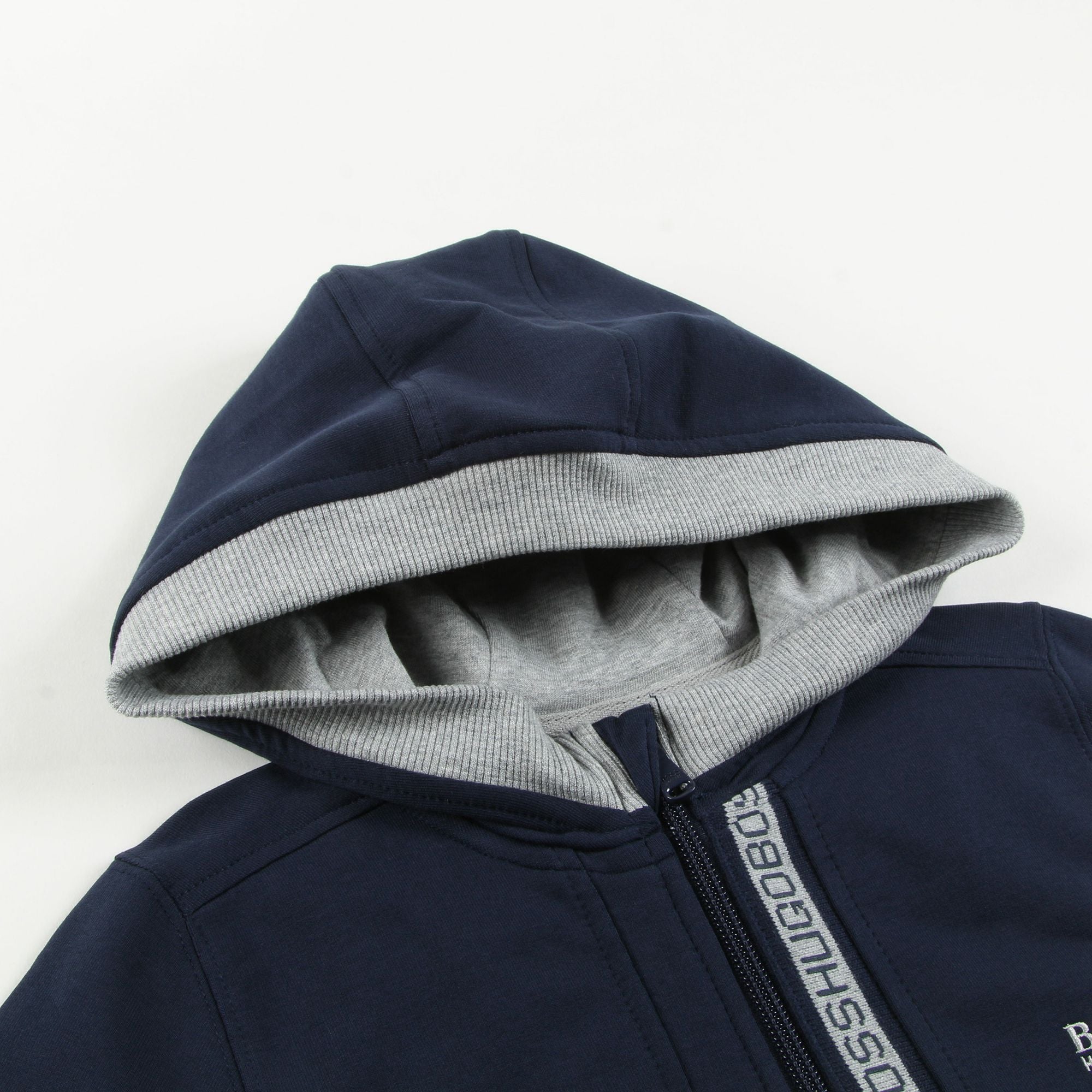 Boys Blue Cotton Logo Cardigan
