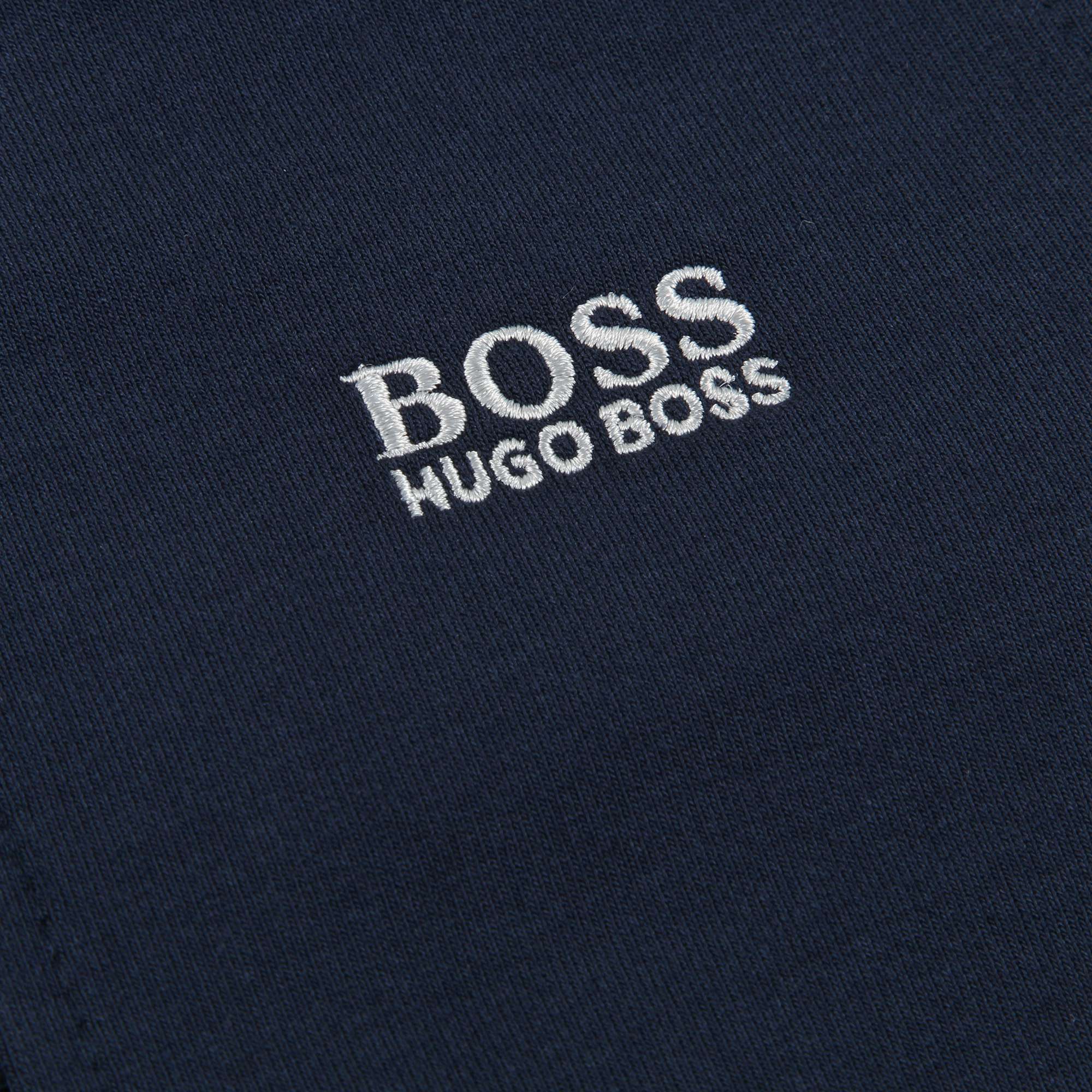 Boys Blue Cotton Logo Cardigan