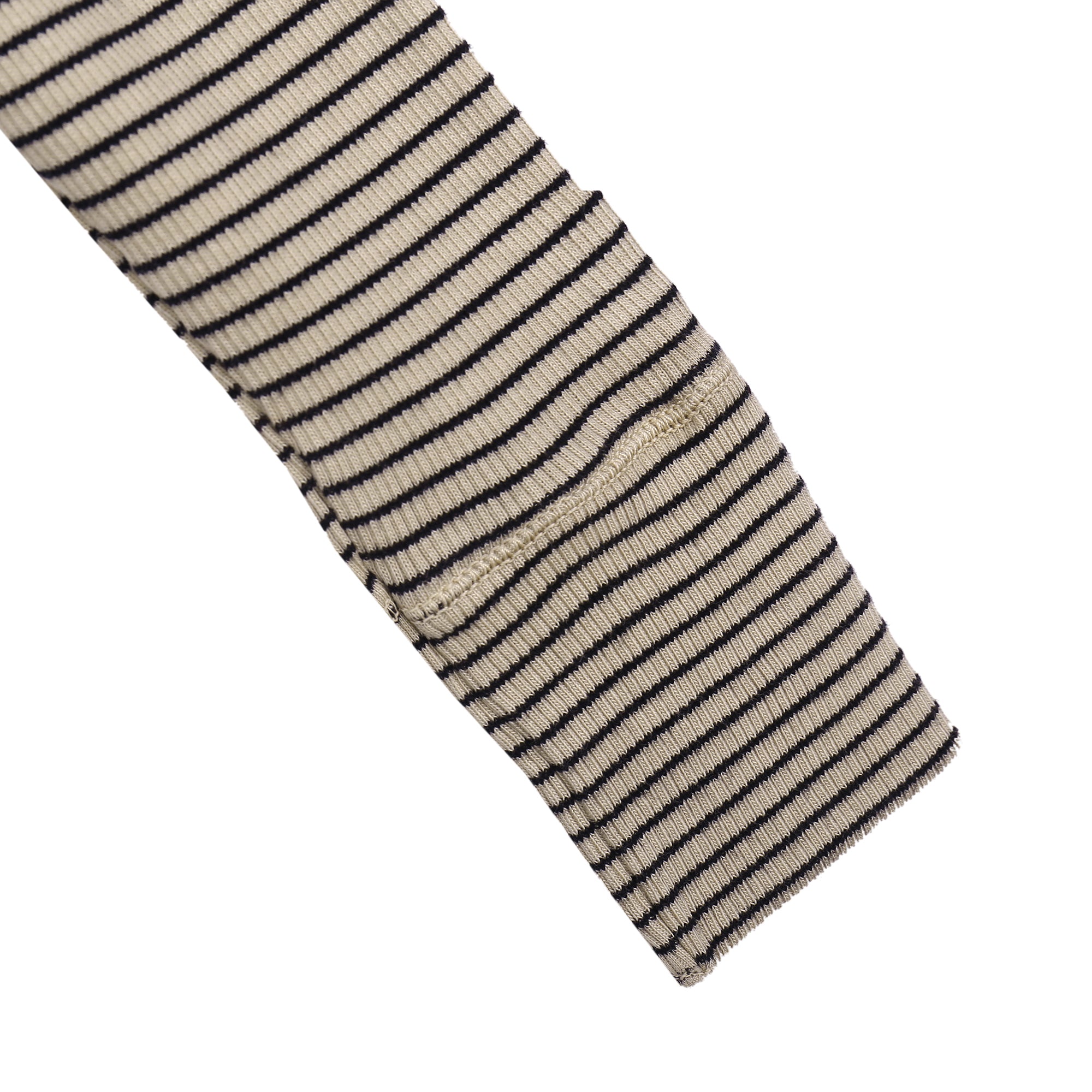Baby Beige Striped Cotton Leggings