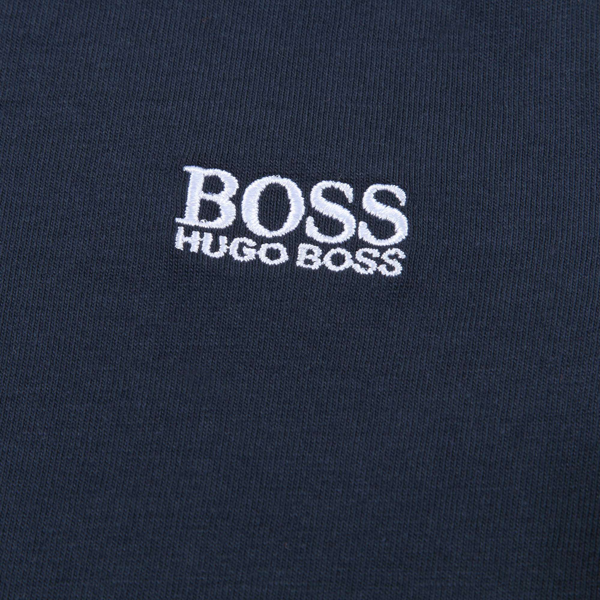 Baby Boys Navy Blue Logo Cotton T-shirt