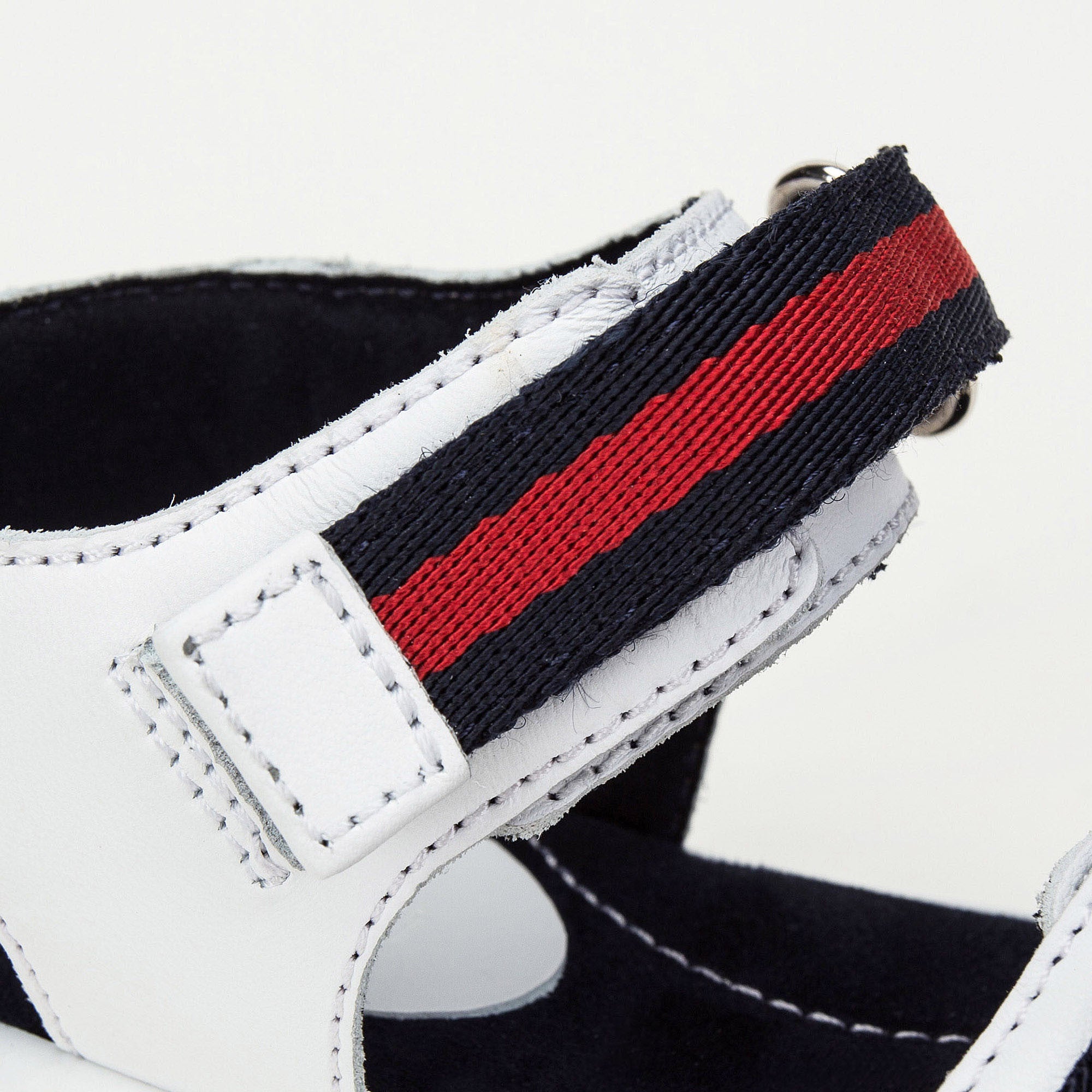 Baby  White Leather Upper Rubber Sole Sandals