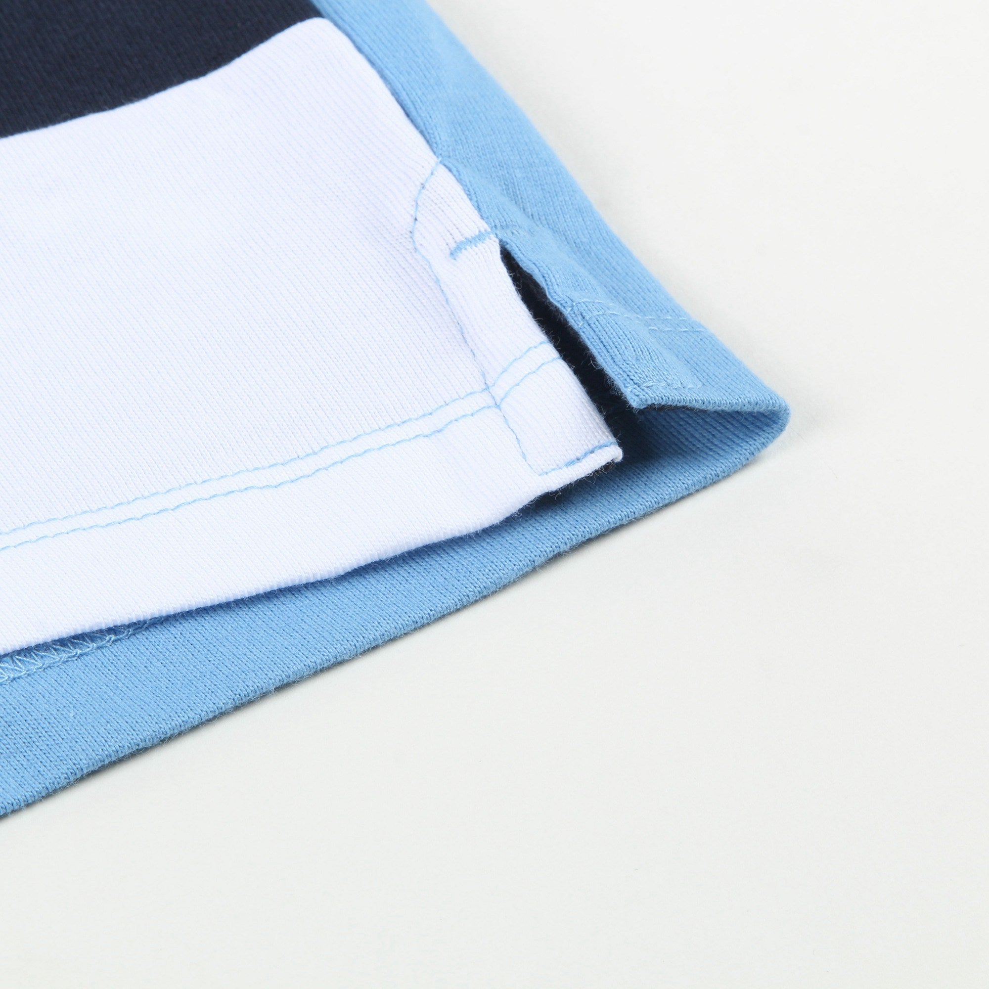 Baby Boys Blue & White Cotton Polo Shirt