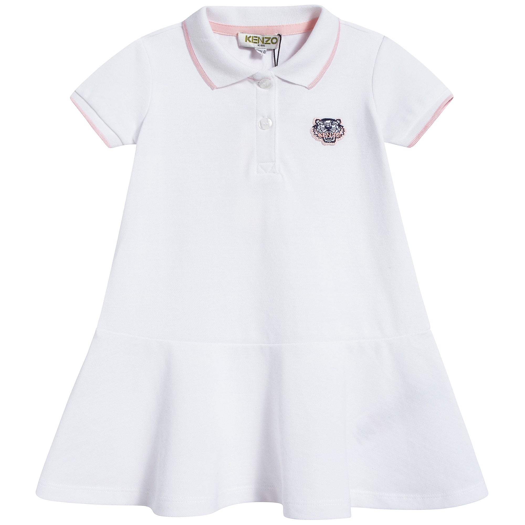 Robe bébé fille en coton blanc optique