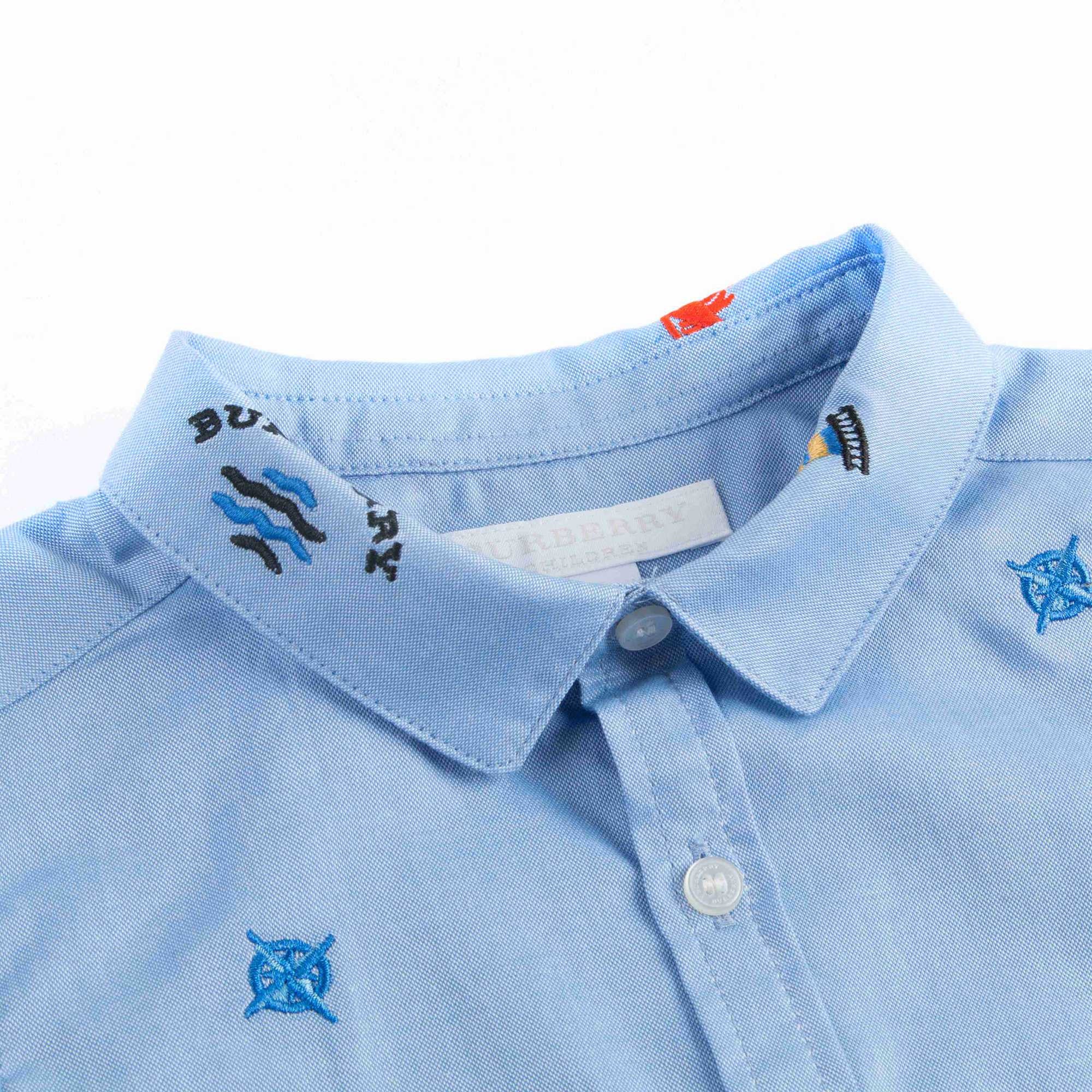 Baby Boys Blue Cotton Shirt