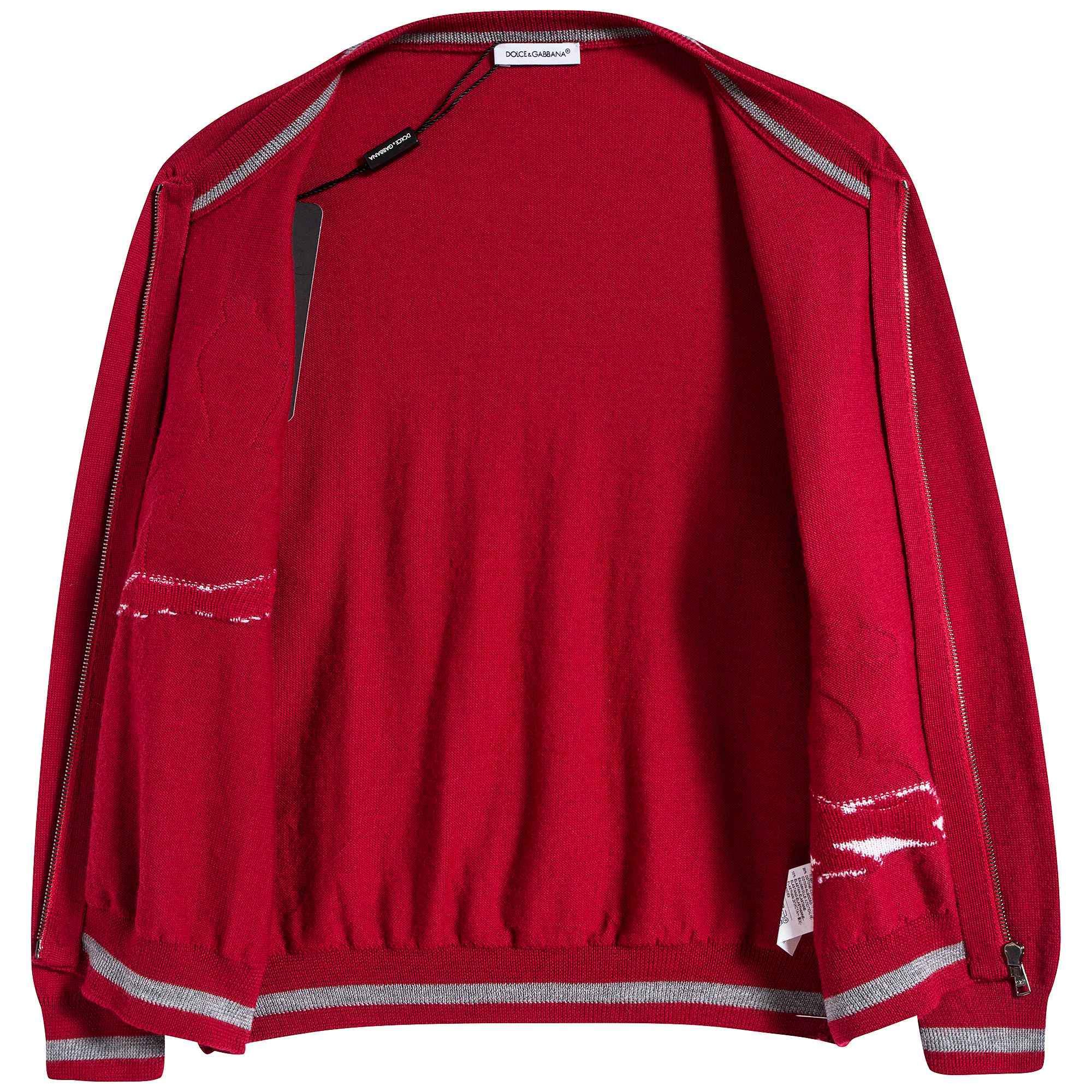 Boys Bright Red Zip Cardigan
