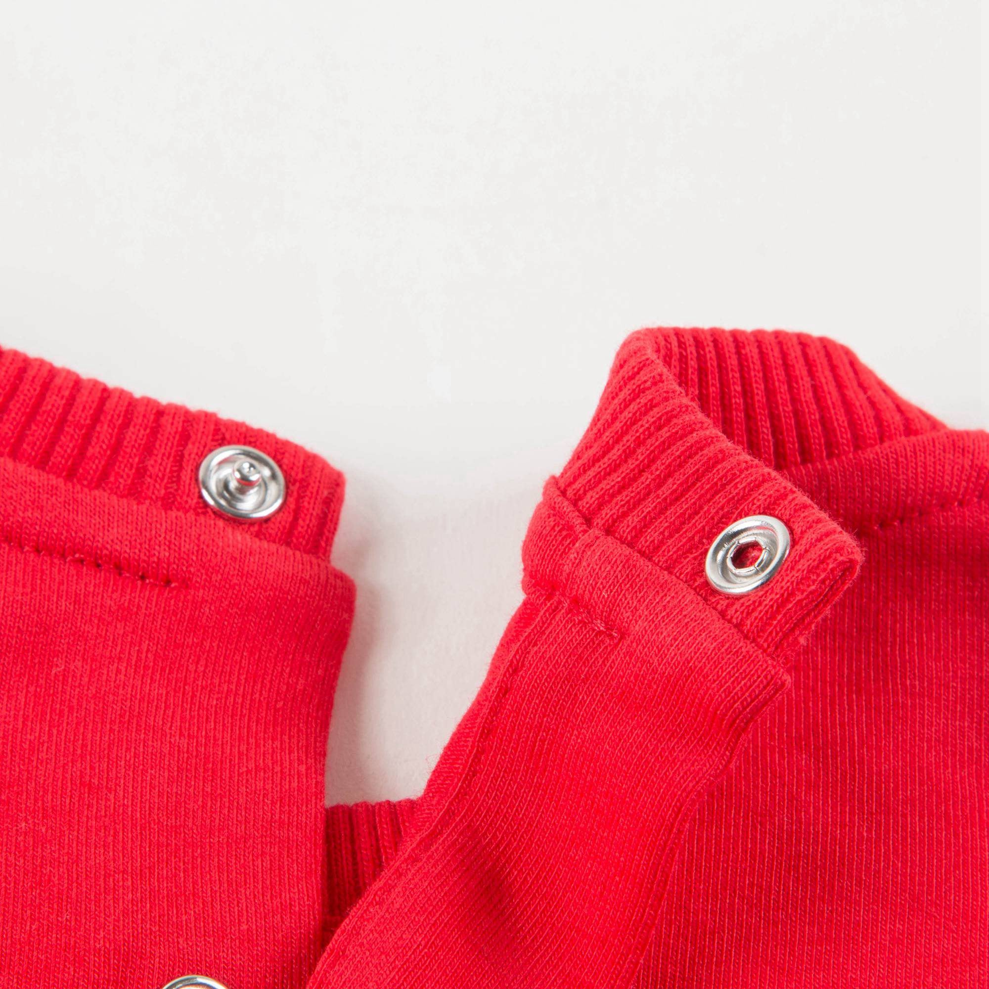 Baby Poppy Red Cotton Rompers