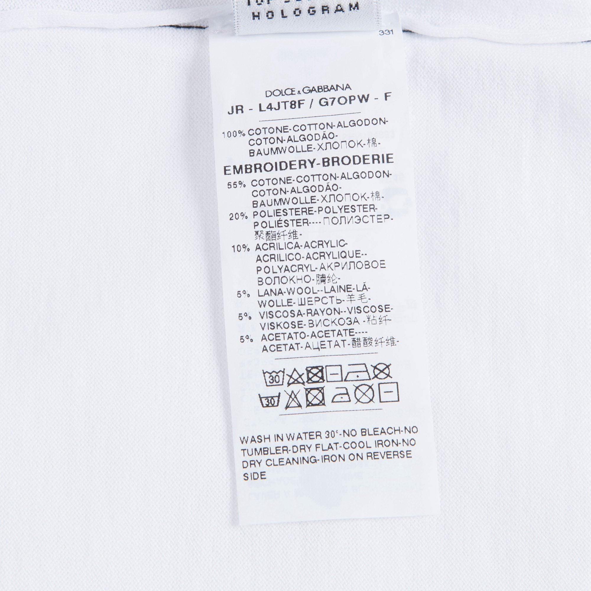 Boys White Cotton T-shirt