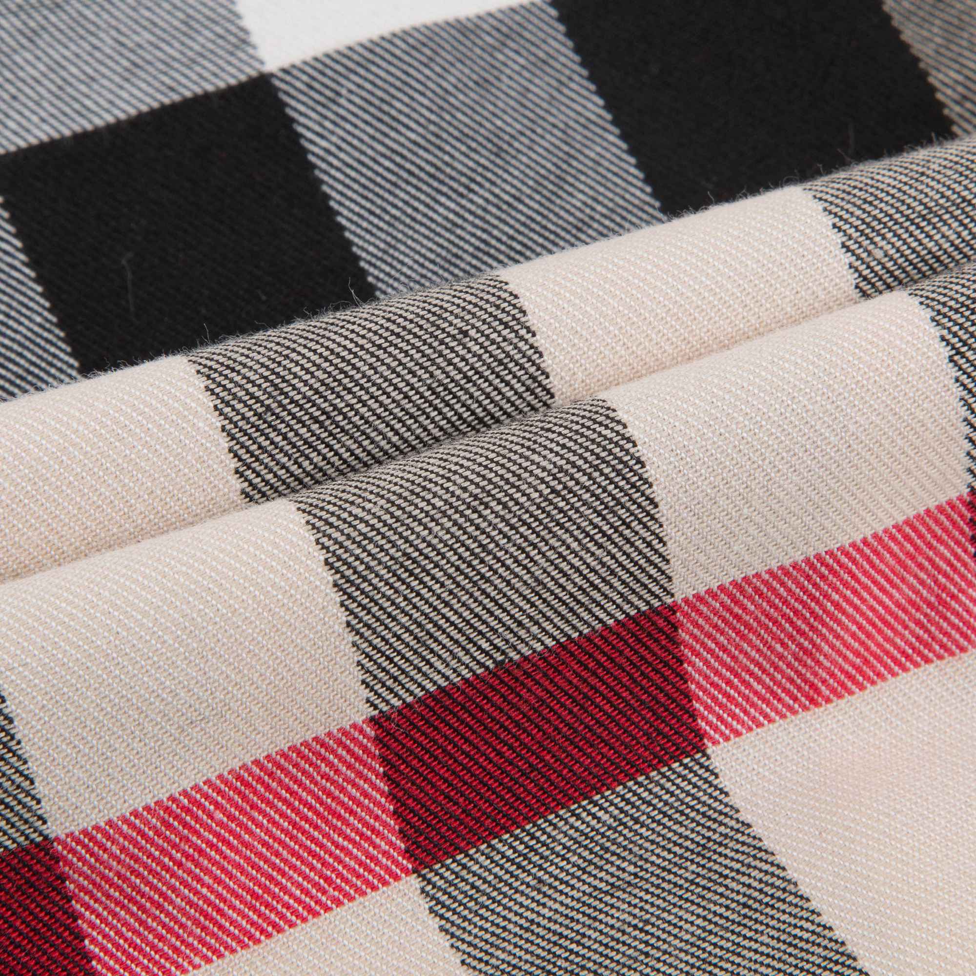 Girls Beige Check Cotton Skirt