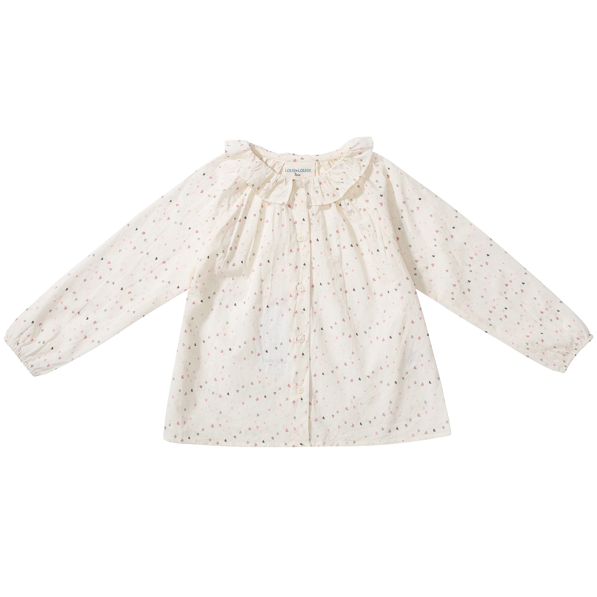 Girls Cream Heart  Cotton Bluose