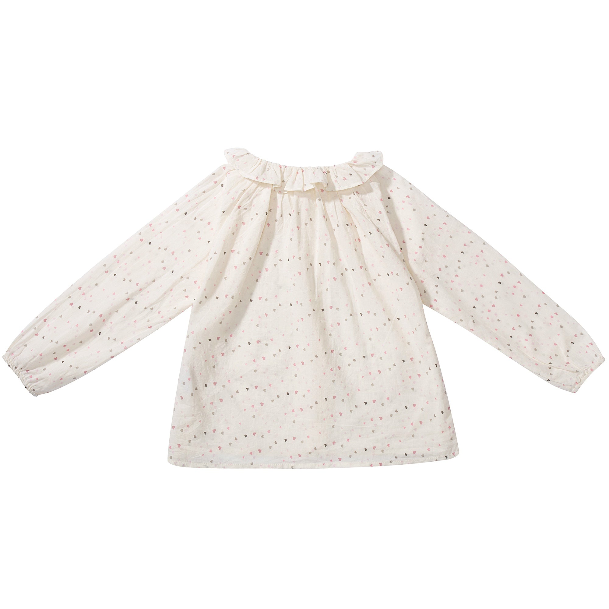 Girls Cream Heart  Cotton Bluose