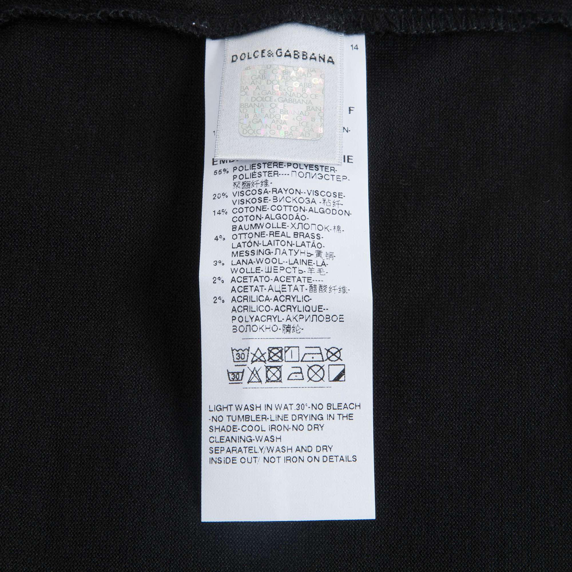 Boys & Girls Black "DG Family" Cotton T-shirt